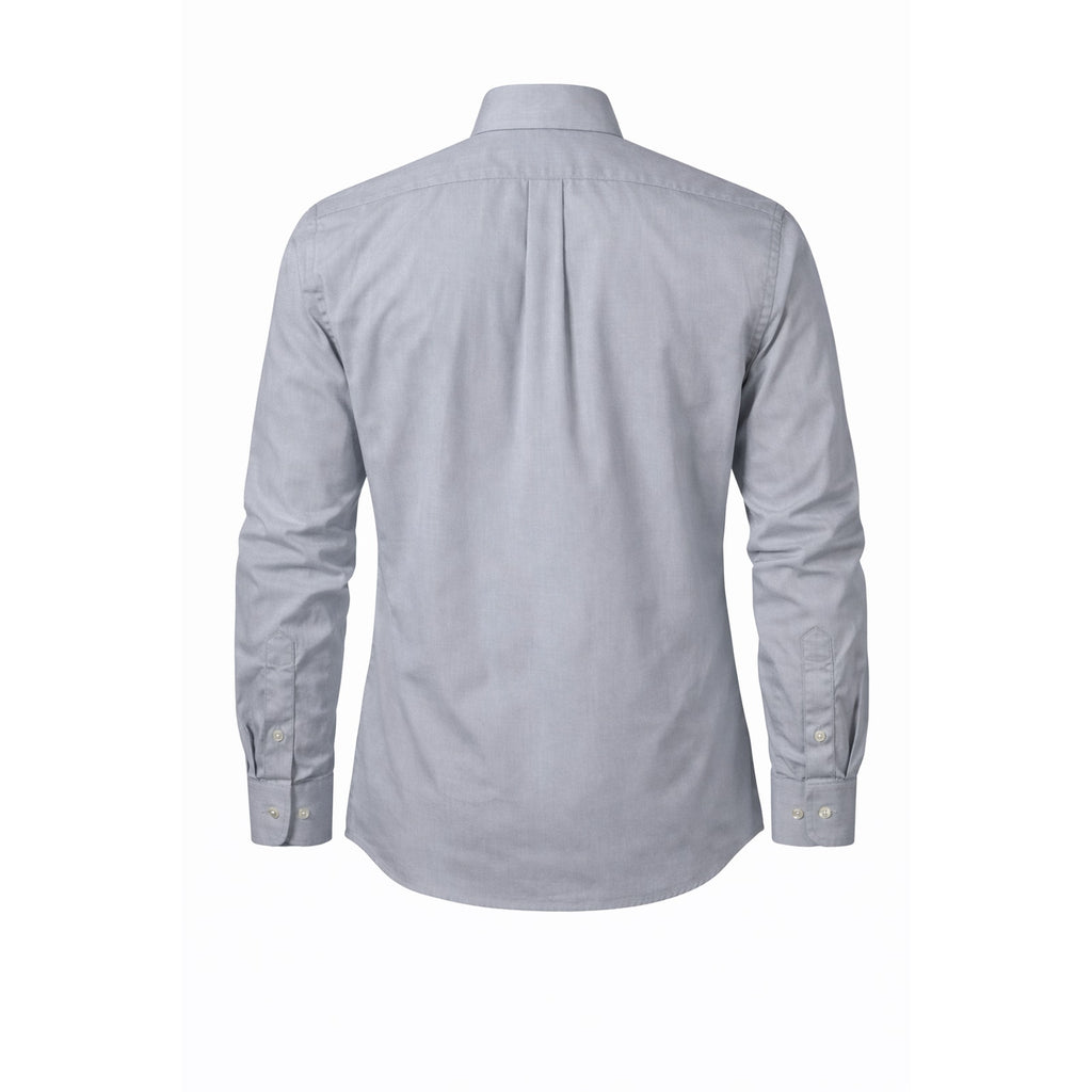 Chaps Mens Gray Herringbone Dress Shirt L 16-16.5 32/33 Wrinkle Free Regular Fit
