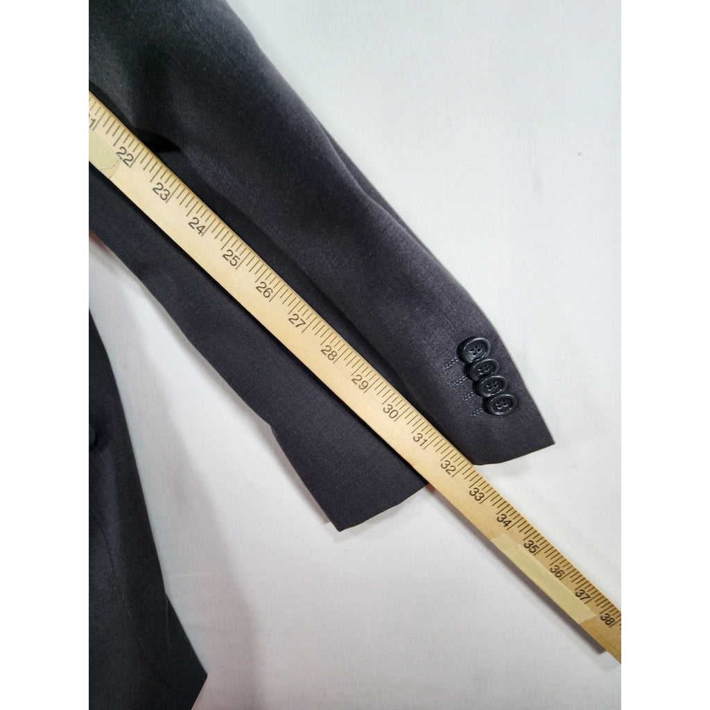 Pronto Moda Italia Eiffel Suit Jacket Mens 42R Charcoal Gray Merino Wool Blazer