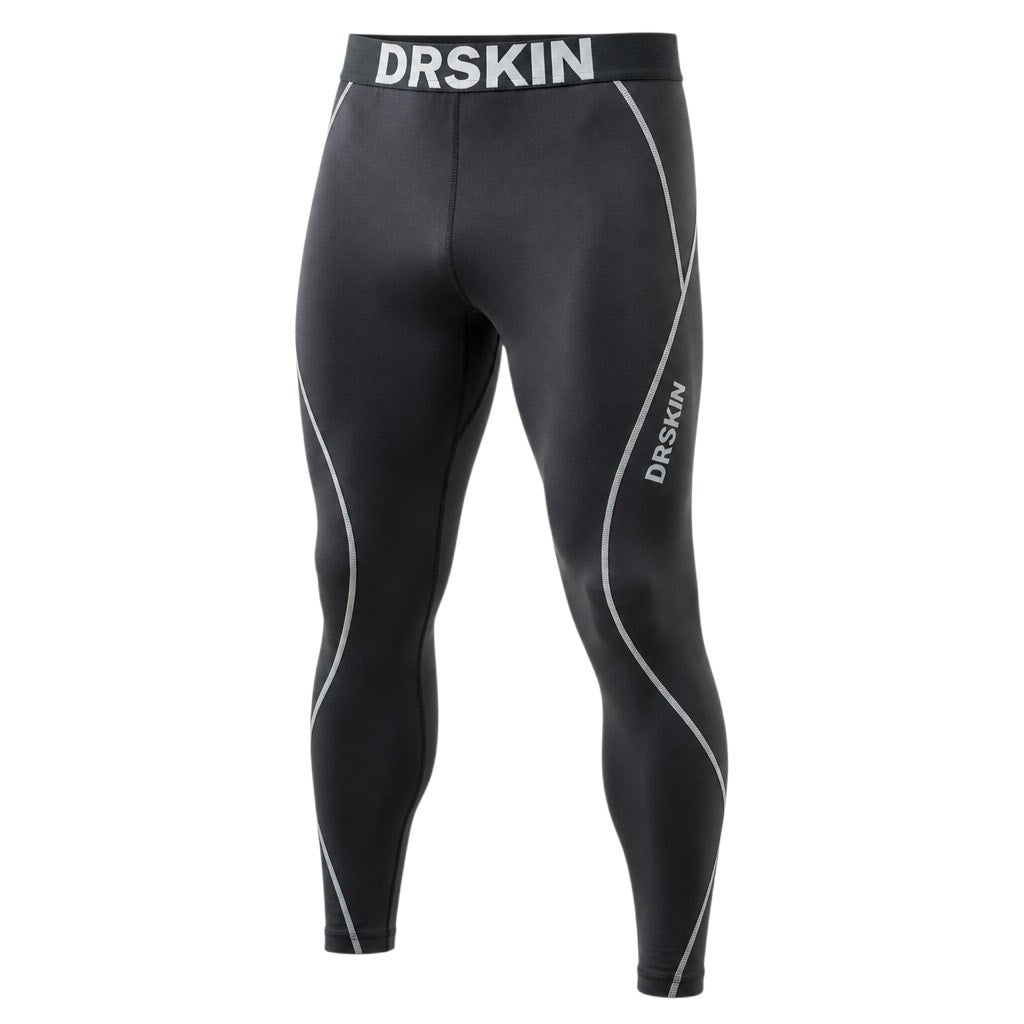 Drskin Men's Black Compression Leggings Athletic Tights Size XL