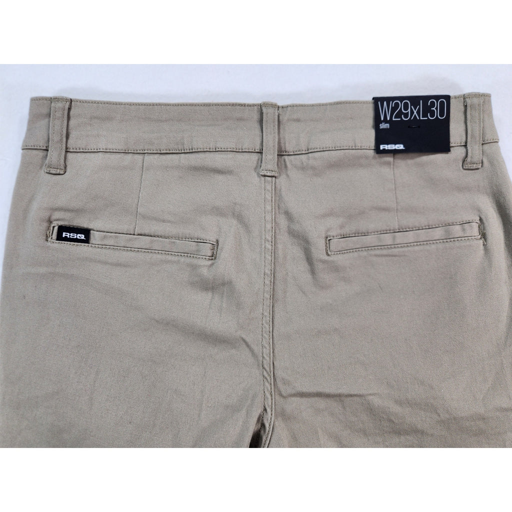 RSQ Slim Fit Pants Mens 29x30 Khaki Beige Casual Chino NWT