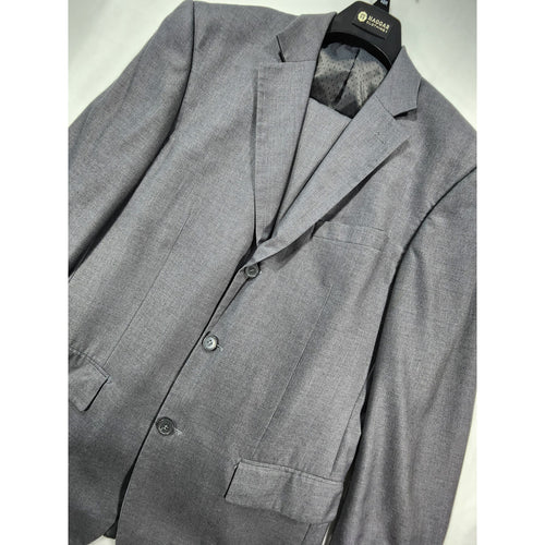 Alex Mishra Men's Gray Two Piece Suit 40L 34L Jacket Pants Patterned