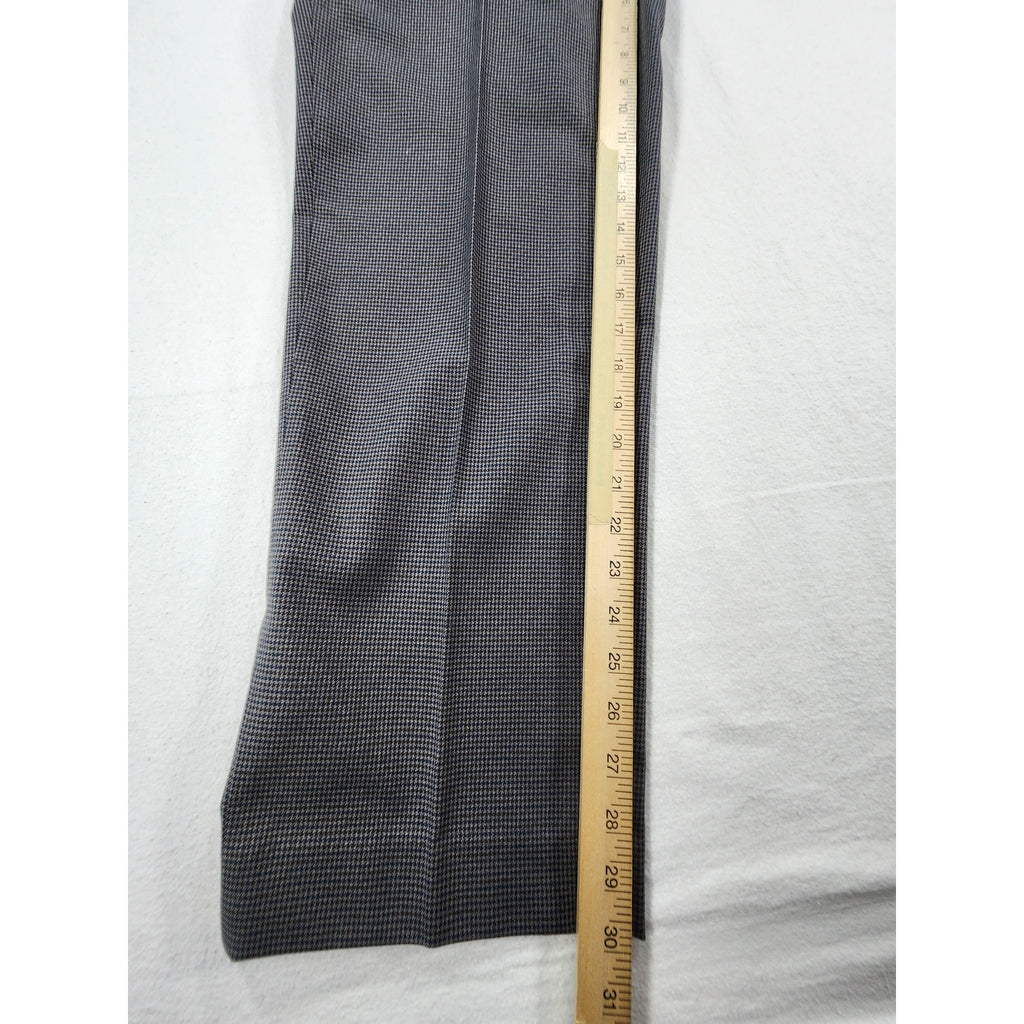 Brooks Brothers Clark Fit Men's Dress Pants 34x32 Blue Gray Flat Front