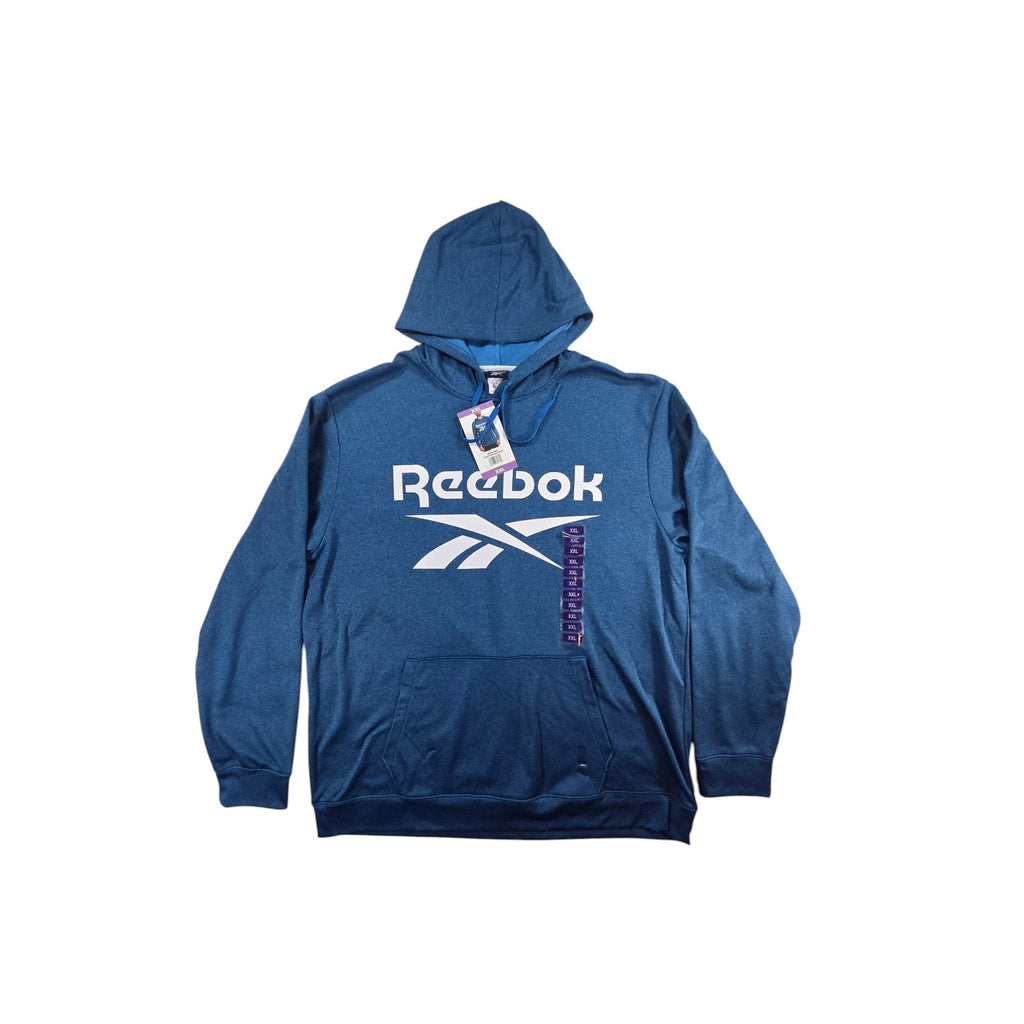 Reebok Mens XXL Blue Performance Graphic Logo Pullover Hoodie 3RSMJ1389 NWT