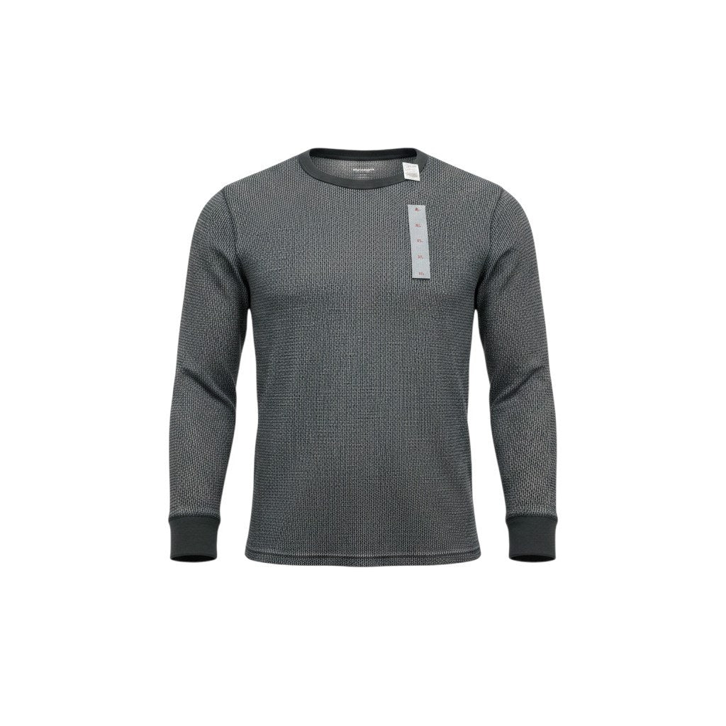 Old Navy Men's XL Gray Black Lightweight Waffle Knit Long Sleeve Shirt NWT