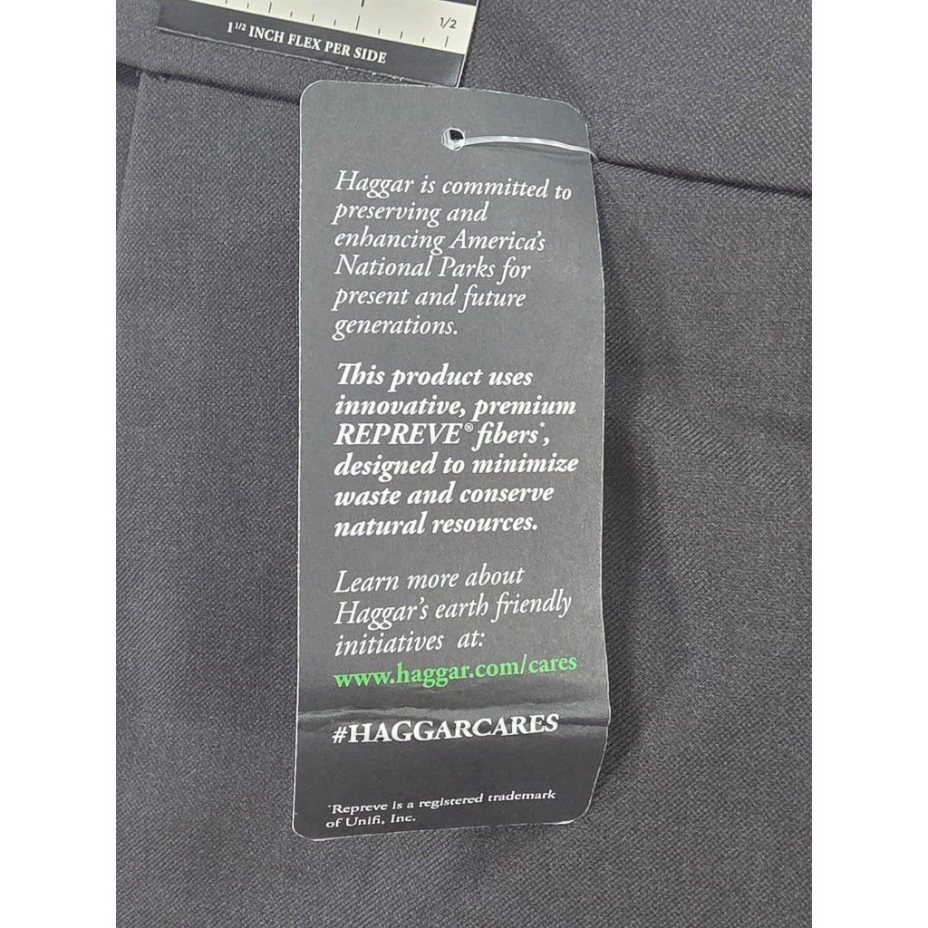 Haggar Dress Pants Classic Fit Charcoal Comfort Mens 36x30 NWT