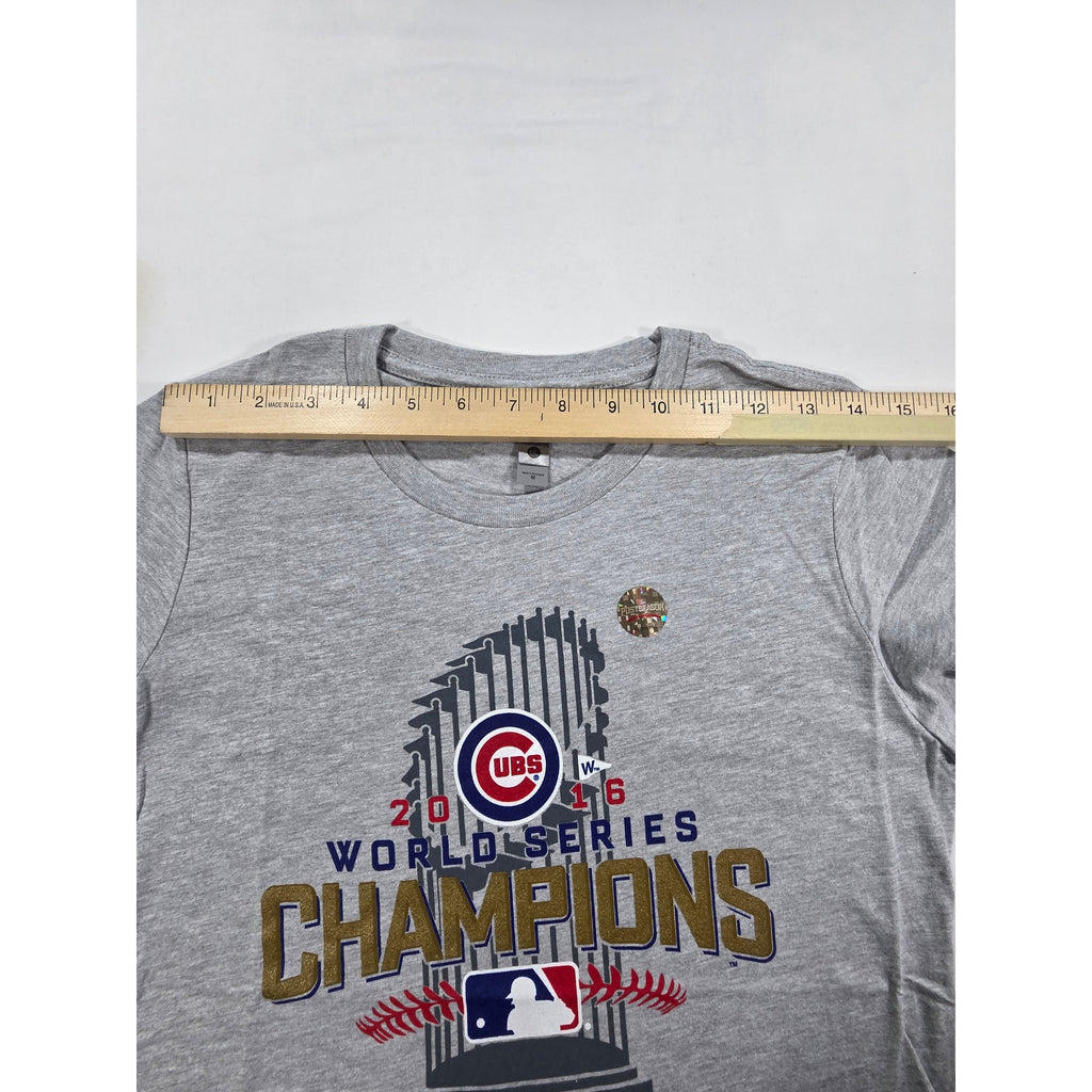 Next Level Cubs 2016 World Series Champions Youth Gray T-Shirt M NWT MLB