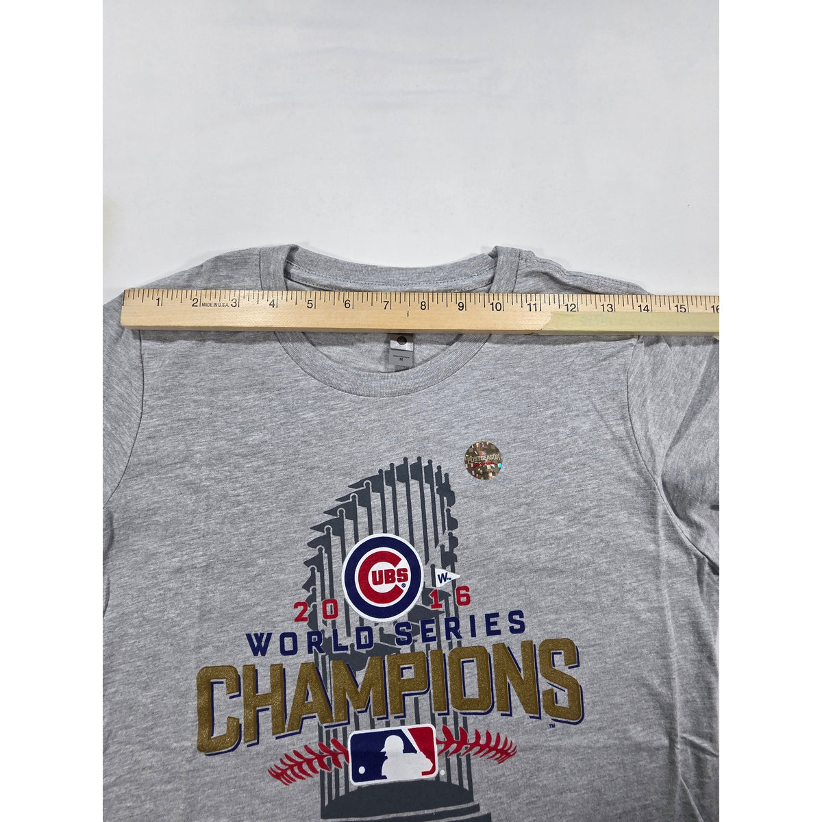 Next Level Cubs 2016 World Series Champions Youth Gray T-Shirt M NWT MLB