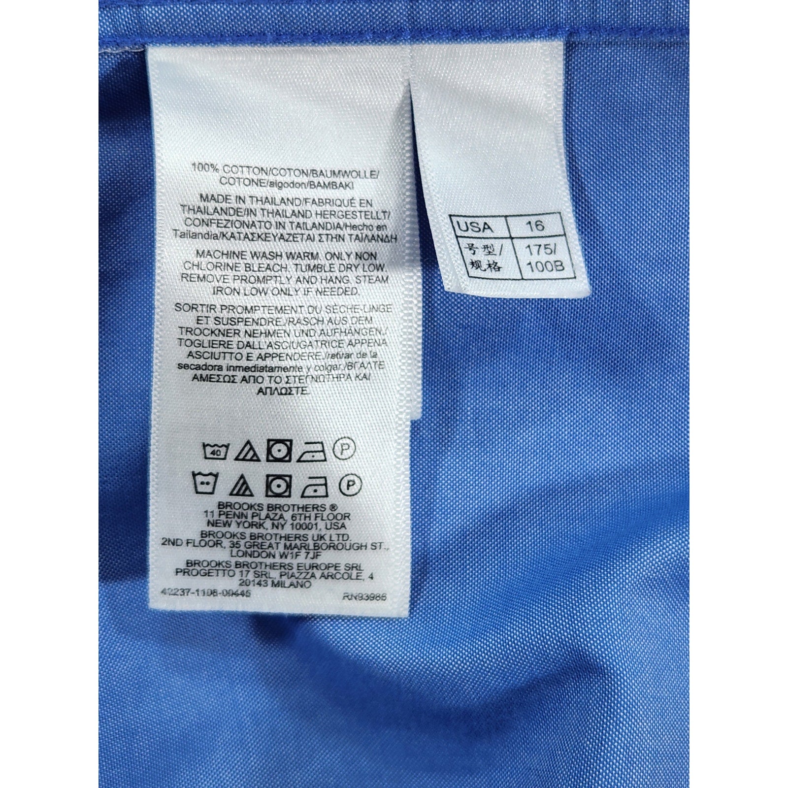 Brooks Brothers 1818 Men's Blue Dress Shirt 16 34/35 Button Down Long Sleeve