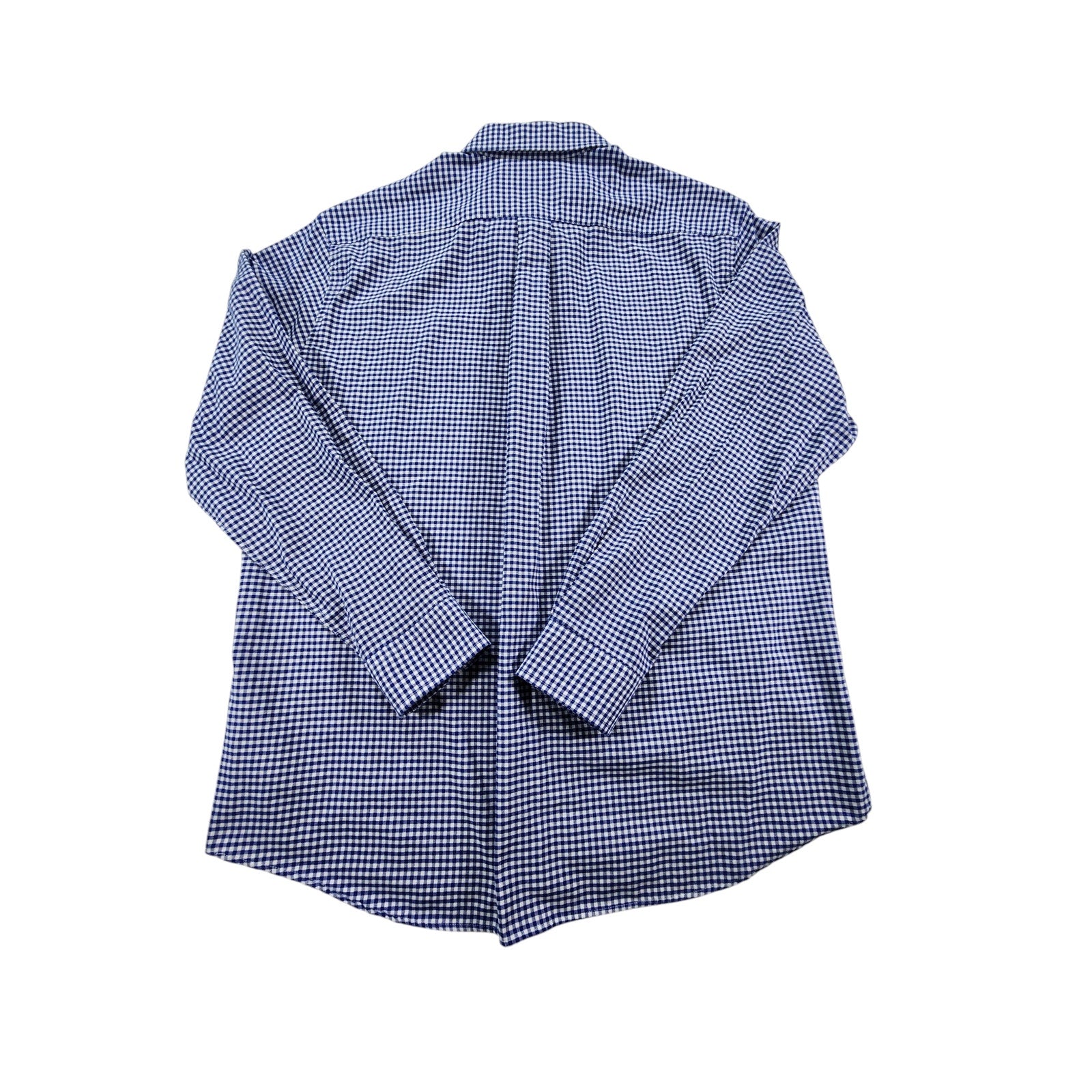 Saddlebred Men's Dress Shirt 17 34/35 Blue White Check Long Sleeve Button Up