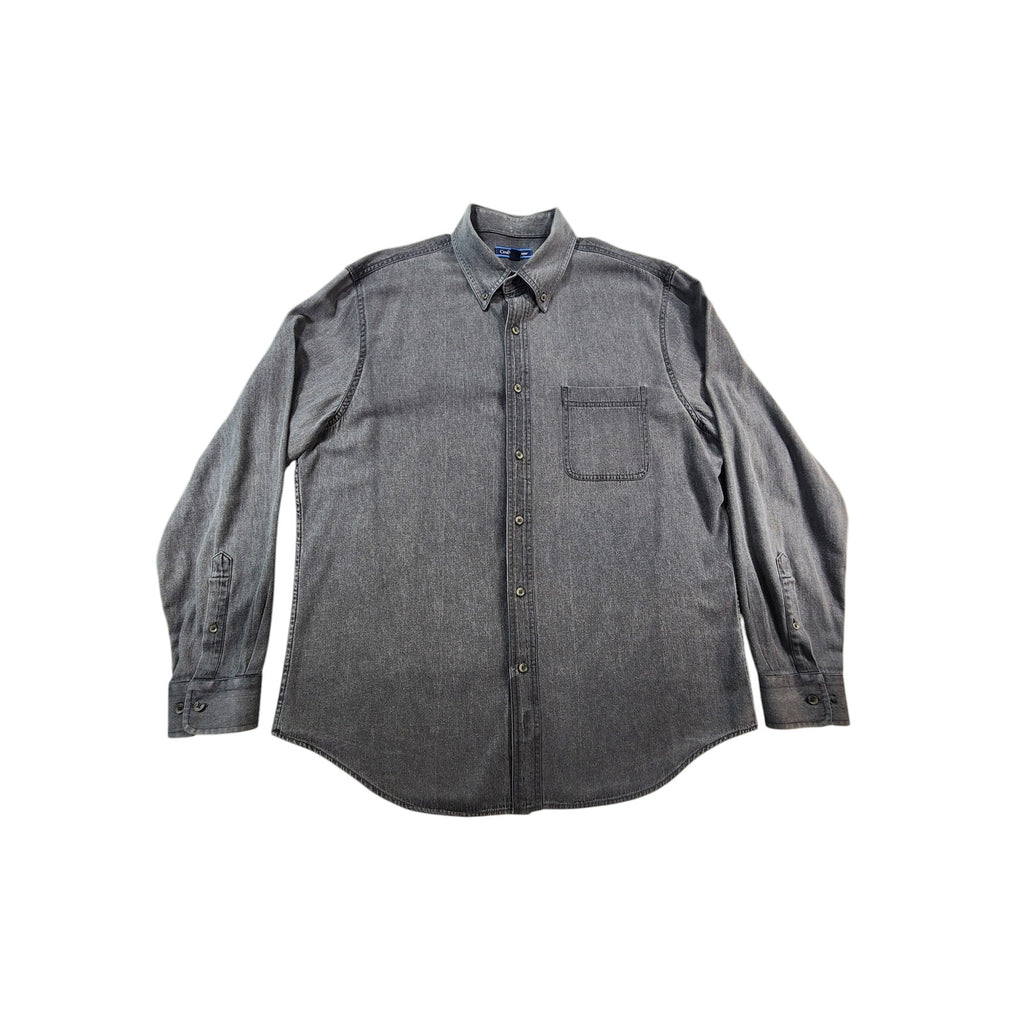 Croft & Barrow Men's Button Down Shirt Gray L Long Sleeve Casual