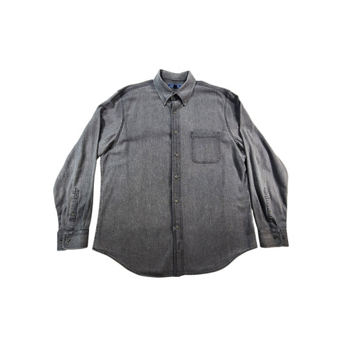 Croft & Barrow Men's Button Down Shirt Gray L Long Sleeve Casual