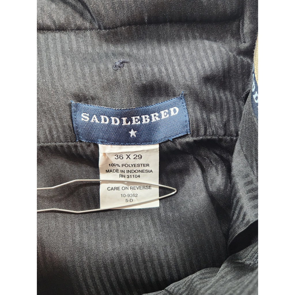 Saddlebred Men's Black Dress Pants 36x29 Classic Fit Slacks