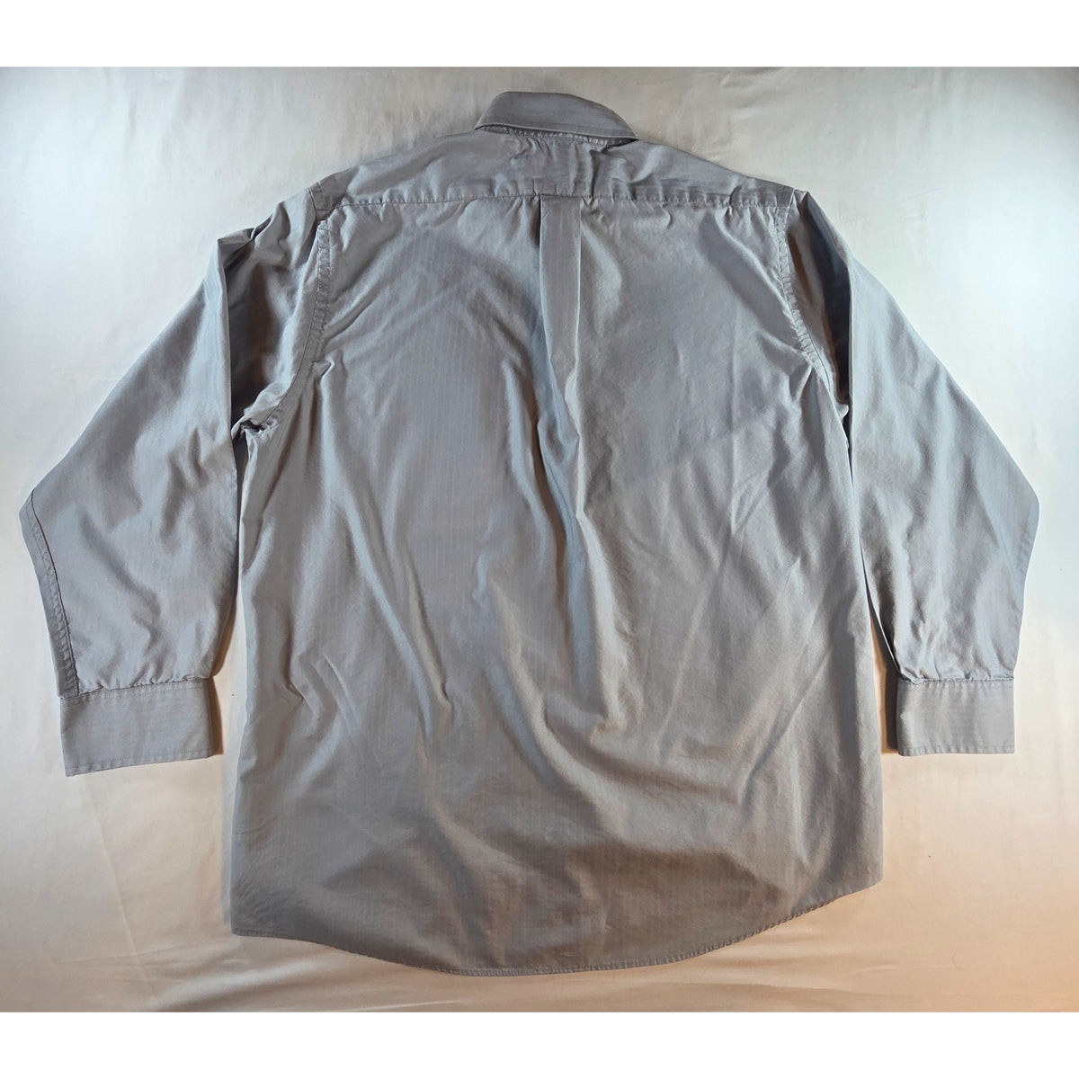 Chaps Mens Gray Herringbone Dress Shirt L 16-16.5 32/33 Wrinkle Free Regular Fit