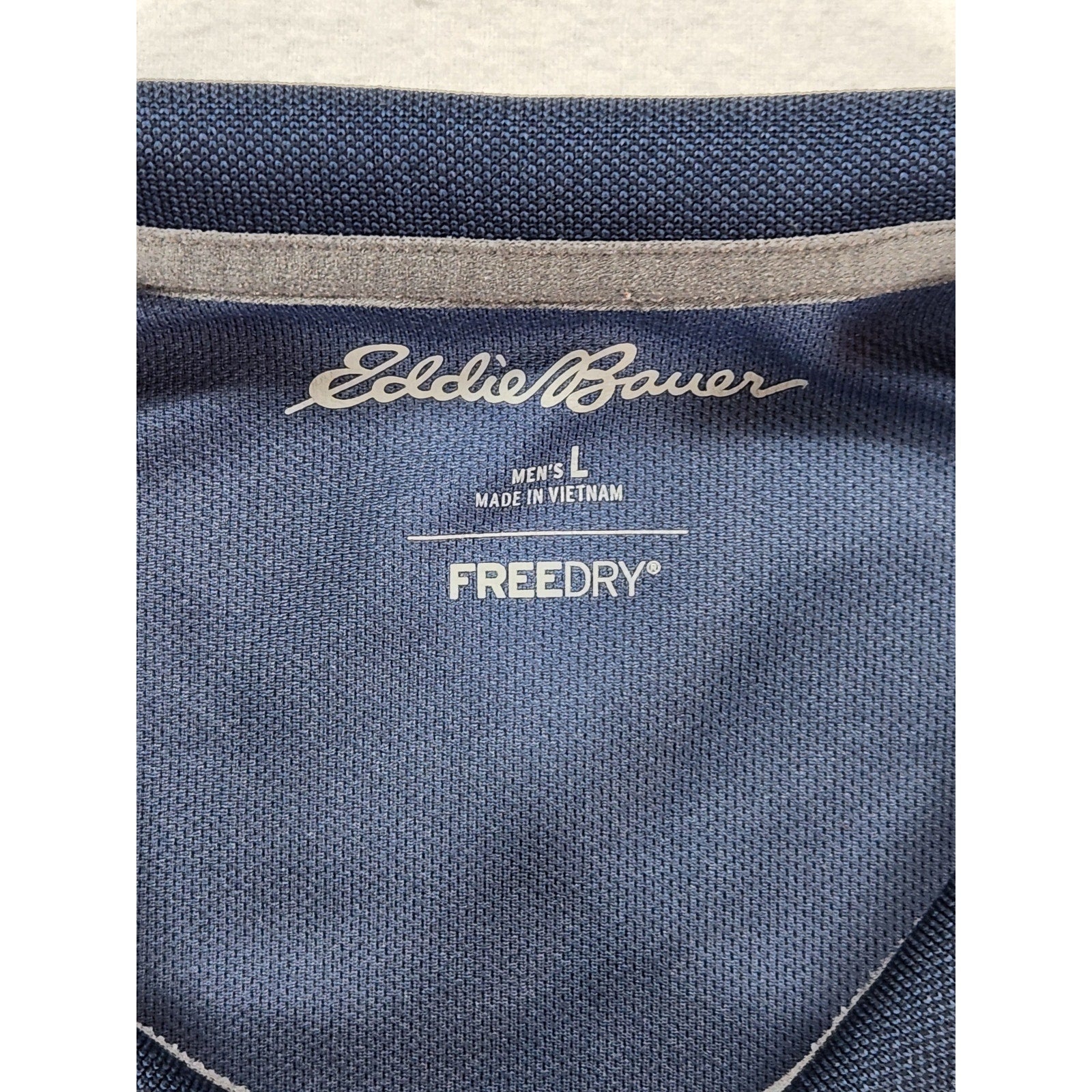 Eddie Bauer FreeDry Men's Blue Performance Polo Shirt Size L