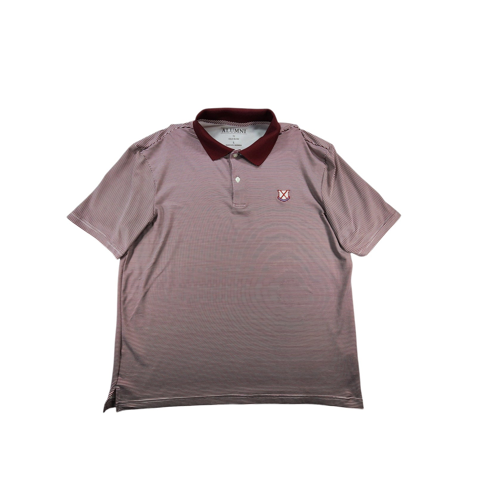 Alumni by Old Row Men's Striped Polo Shirt Red White Size L