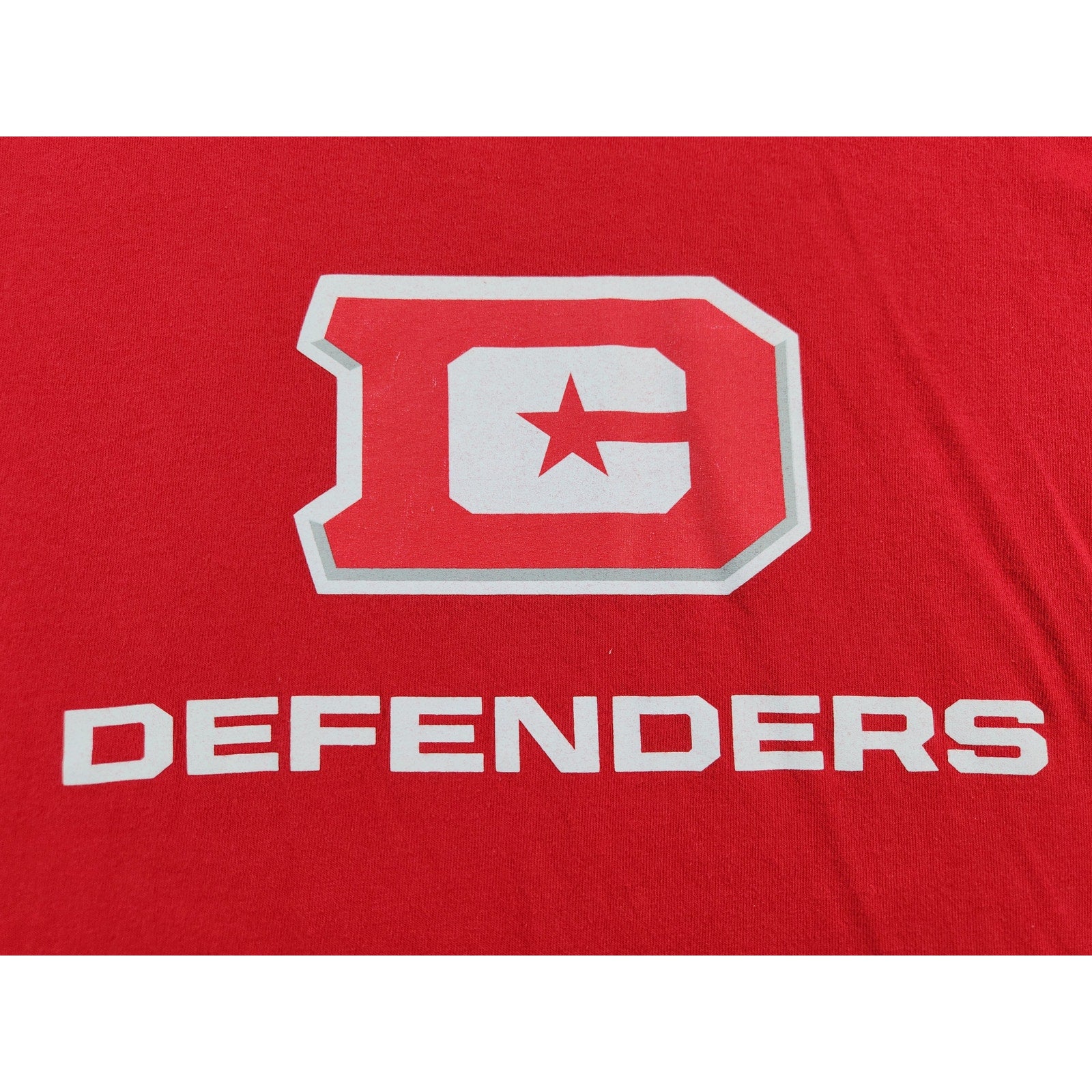XFL DC Defenders Men's Red Graphic T-Shirt XL Football Fan Tee