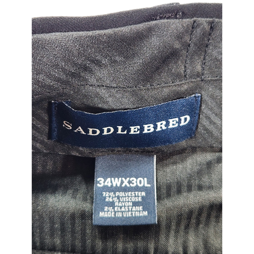 Saddlebred Motion Stretch Men's Pleated Dress Pants Black 34x30 NWT