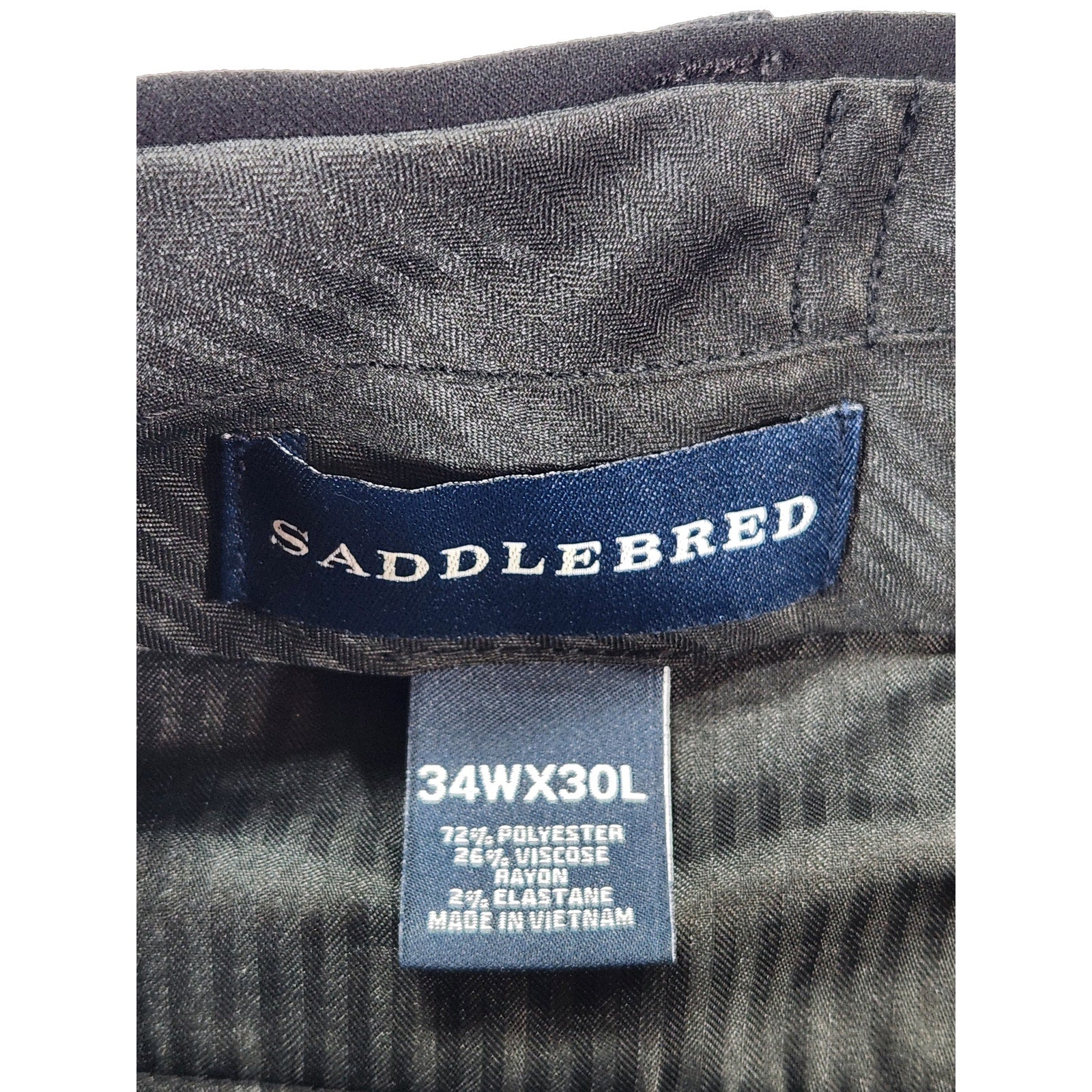 Saddlebred Motion Stretch Men's Pleated Dress Pants Black 34x30 NWT