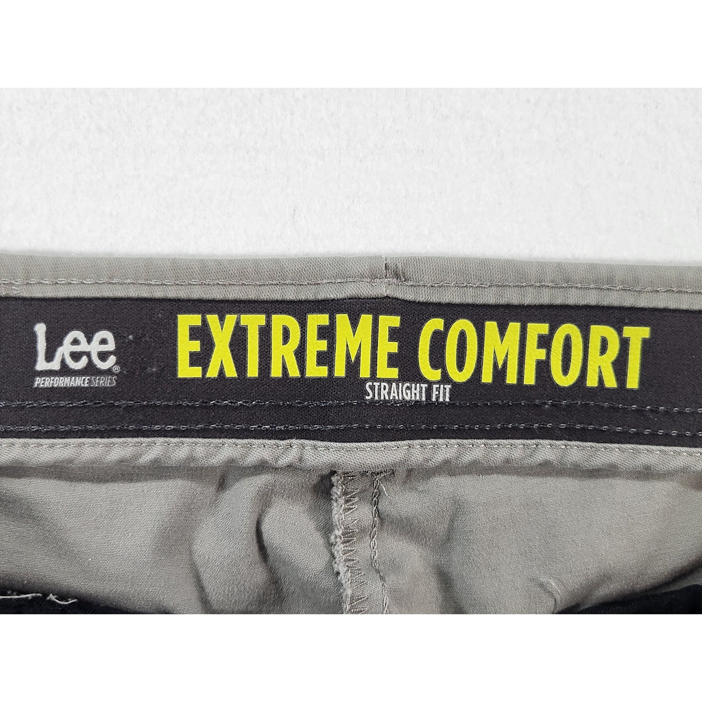 Lee Extreme Comfort Men's Gray Straight Fit Khaki Pants 36x29