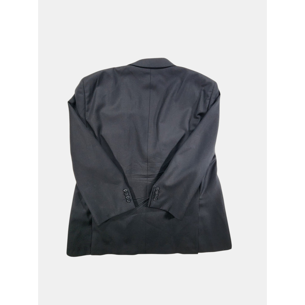 905 Custom Made Wool Suit Jacket Mens 50R Black Two Button Blazer