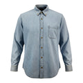 Route 66 Men's Lightweight Denim Button Up Shirt Blue L Long Sleeve