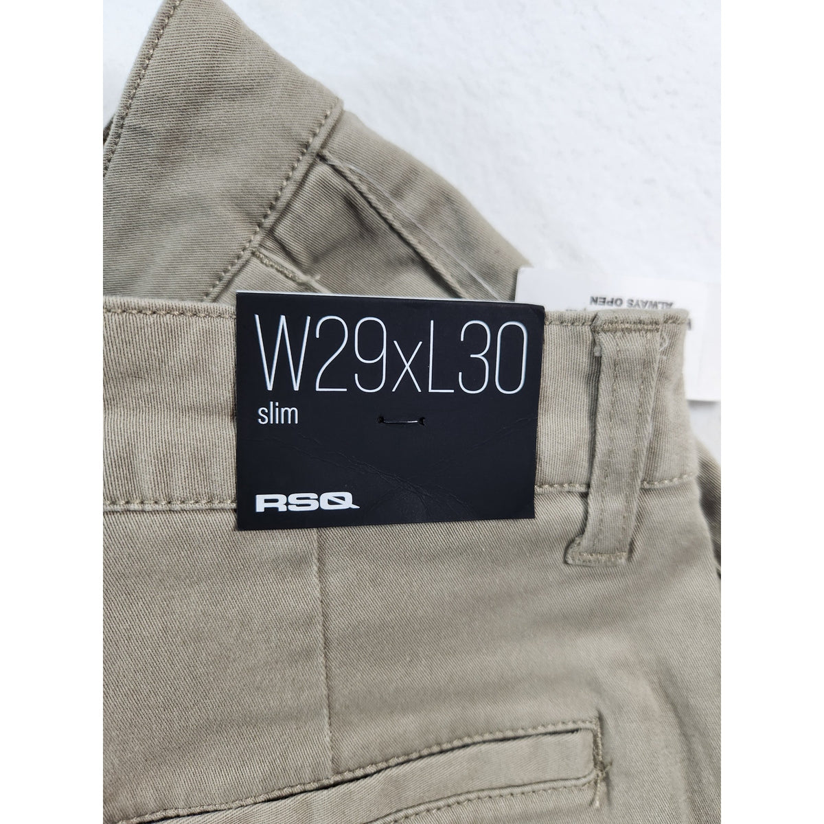 RSQ Slim Fit Pants Mens 29x30 Khaki Beige Casual Chino NWT
