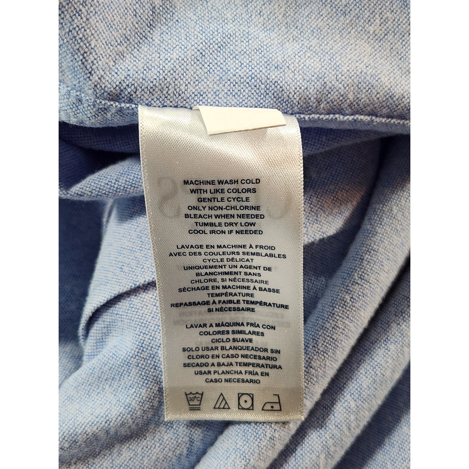 Chaps Men's Button Down Dress Shirt Blue XL Long Sleeve