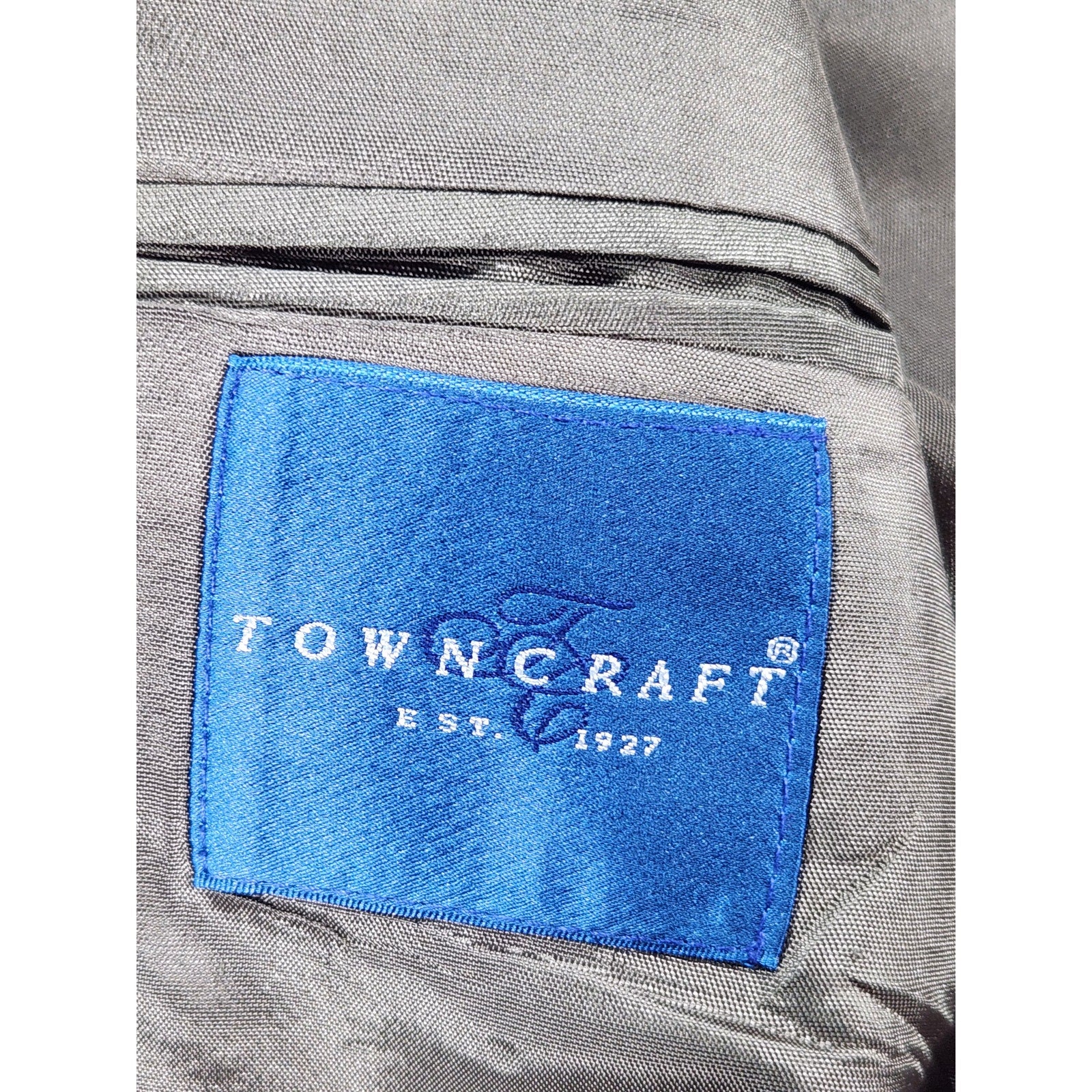 TownCraft Men's Brown Two Piece Suit 44R Jacket Matching Dress Pants