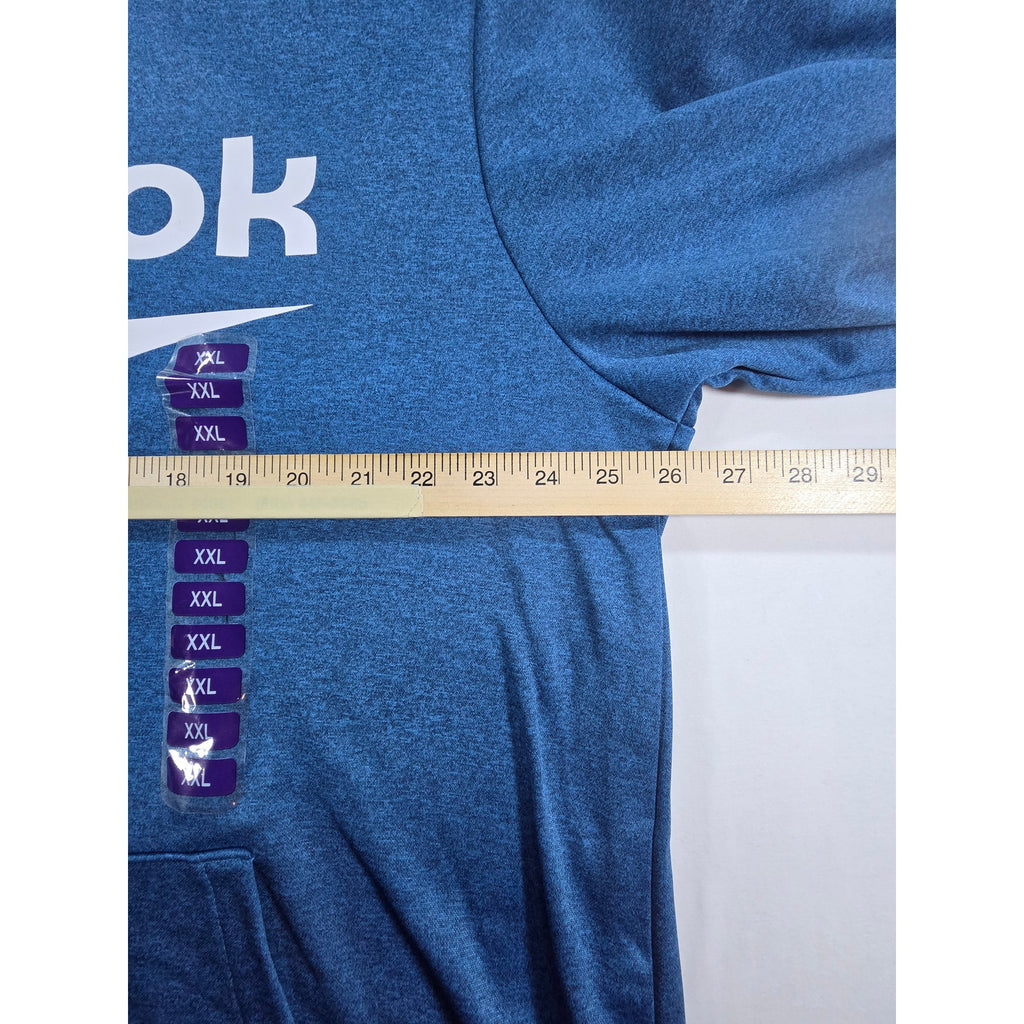 Reebok Mens XXL Blue Performance Graphic Logo Pullover Hoodie 3RSMJ1389 NWT