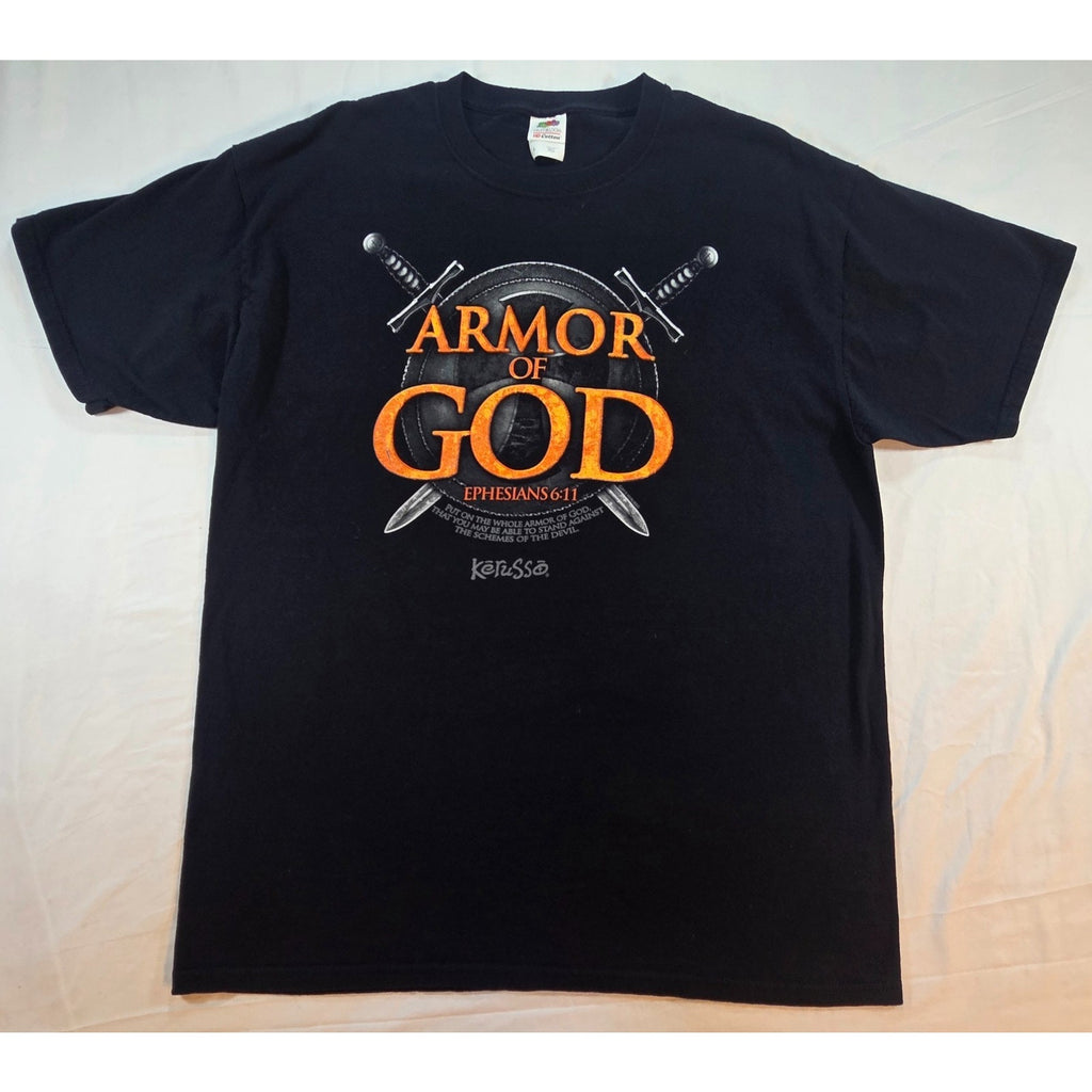 Kerusso Armor of God Men’s L Black Christian Graphic T-Shirt