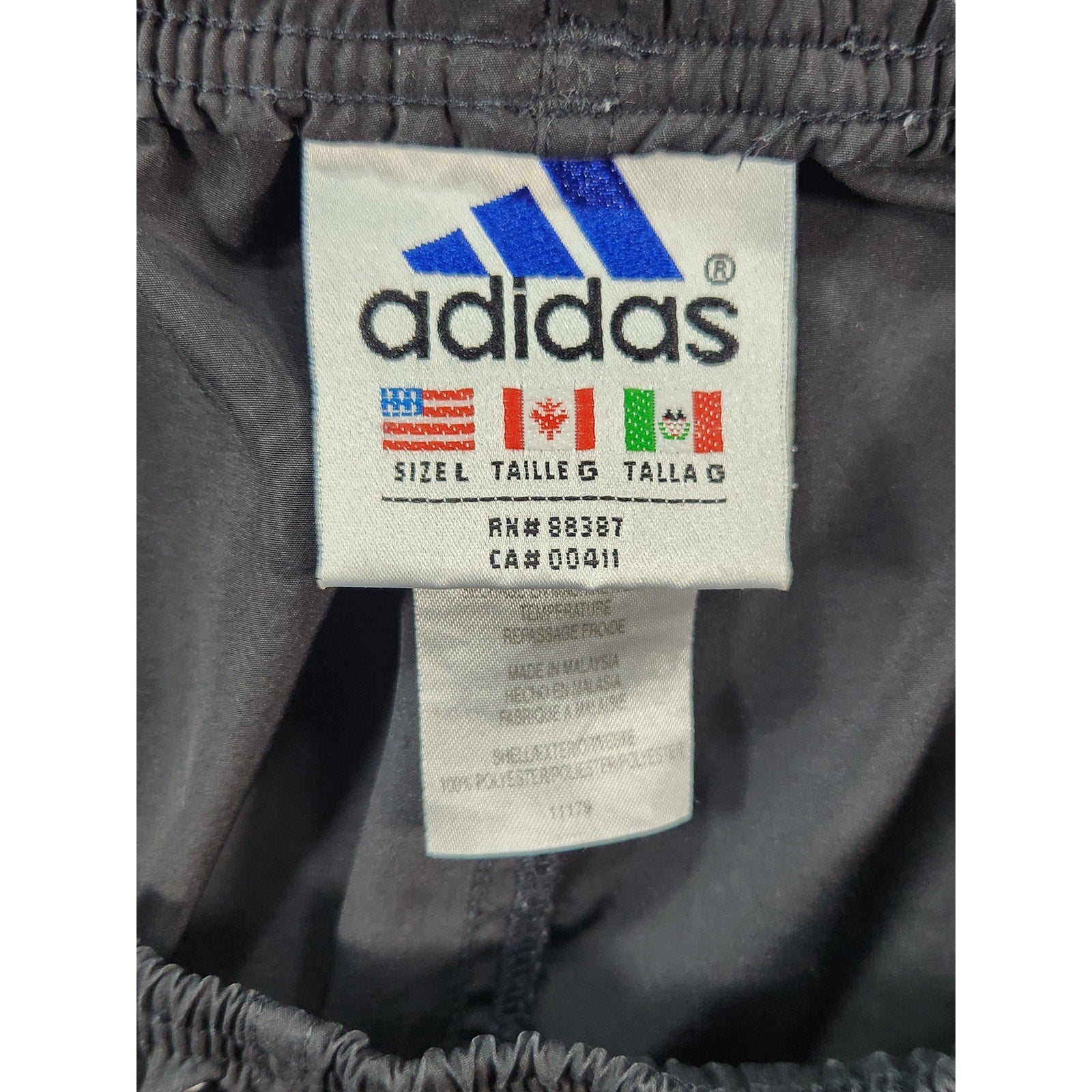Adidas Men's Black Woven Jogger Pants Elastic Waist Size L