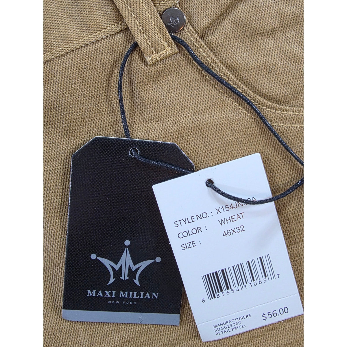 Maxi Milian Jeans Mens 46x32 Wheat Denim NWT Straight Casual Pants