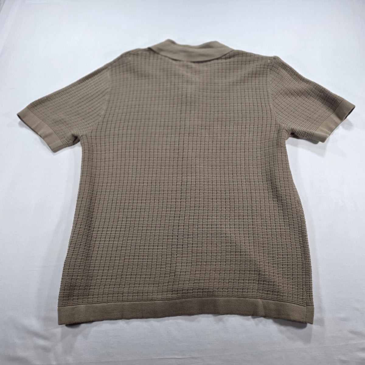 DKNY Men’s Grid Sweater Camp Shirt Cafe Brown NWT Size M