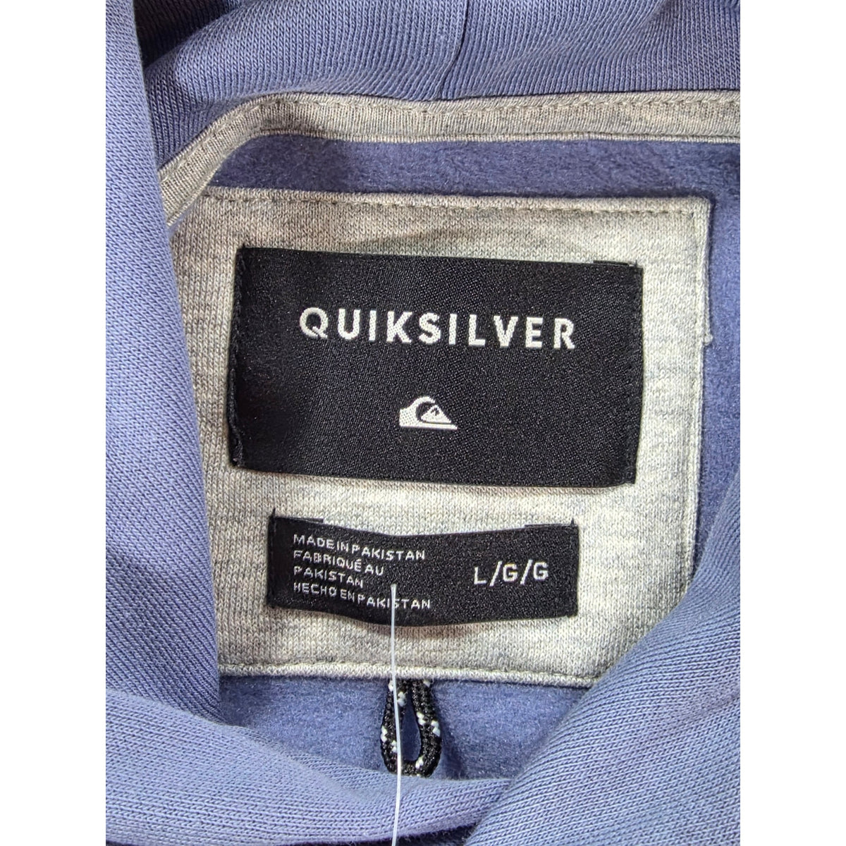 Quiksilver Mens Large Blue Pullover Hoodie Surf Logo Graphic Sweatshirt NWT