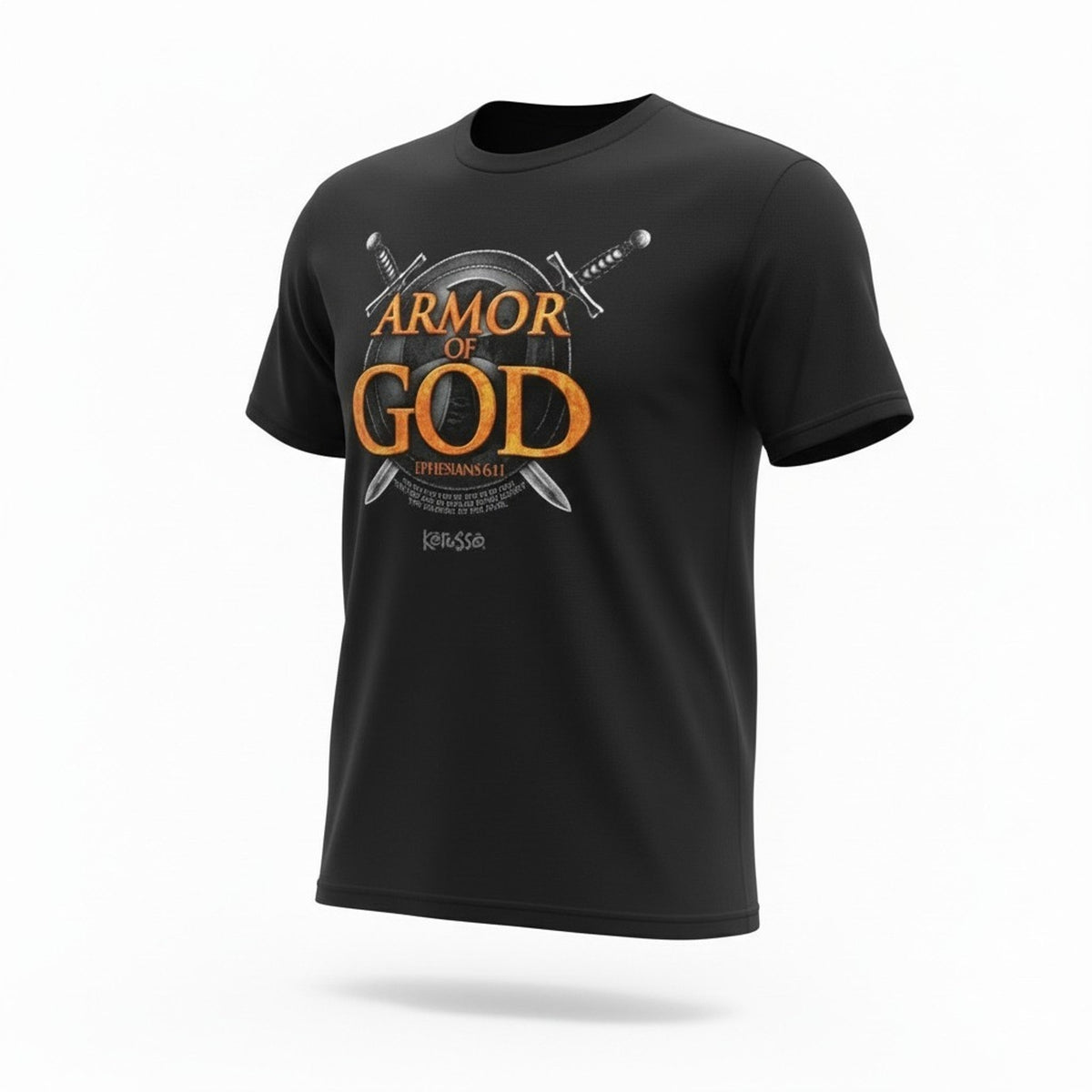 Kerusso Armor of God Men’s L Black Christian Graphic T-Shirt