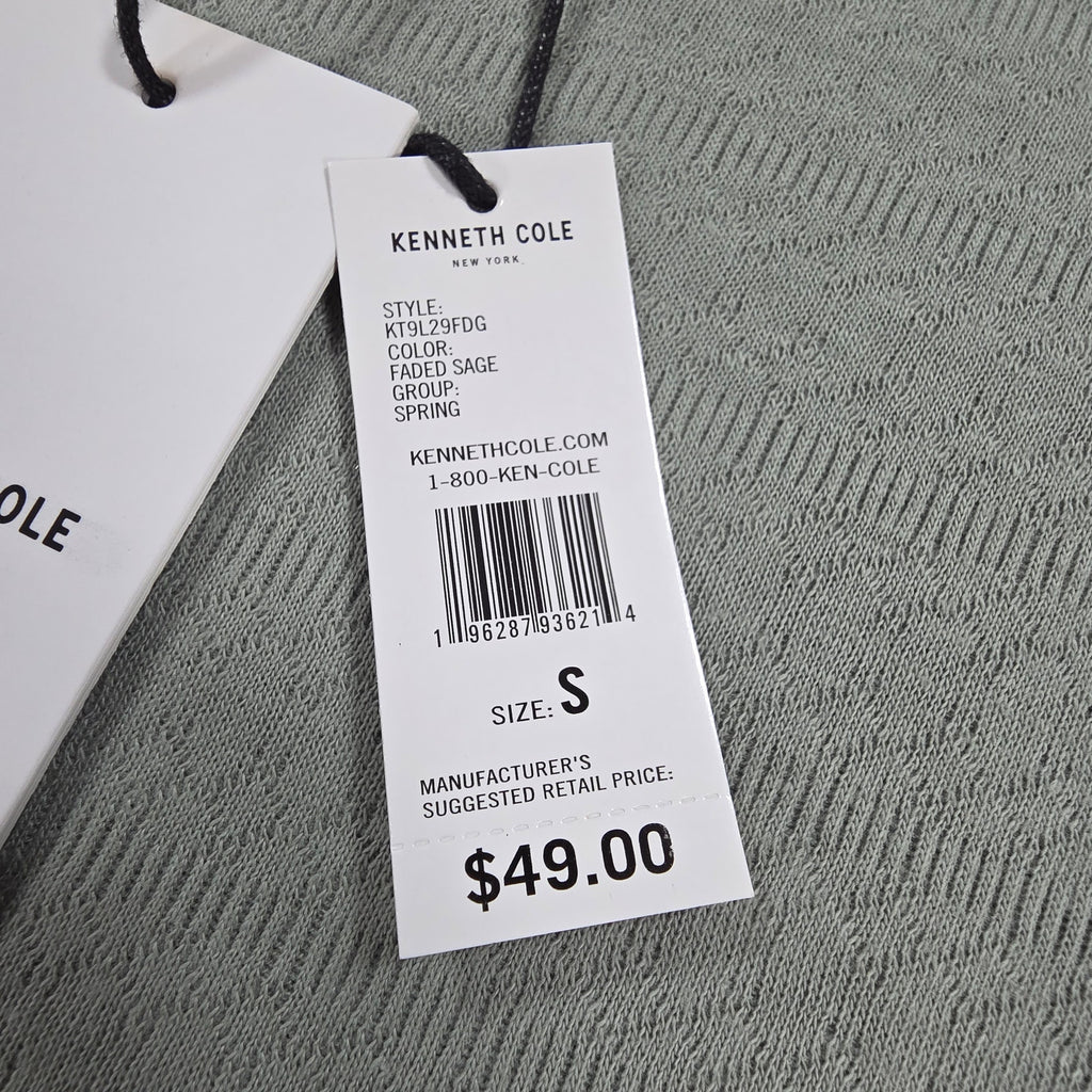 Kenneth Cole New York Men’s Green Textured Knit Polo NWT Size S