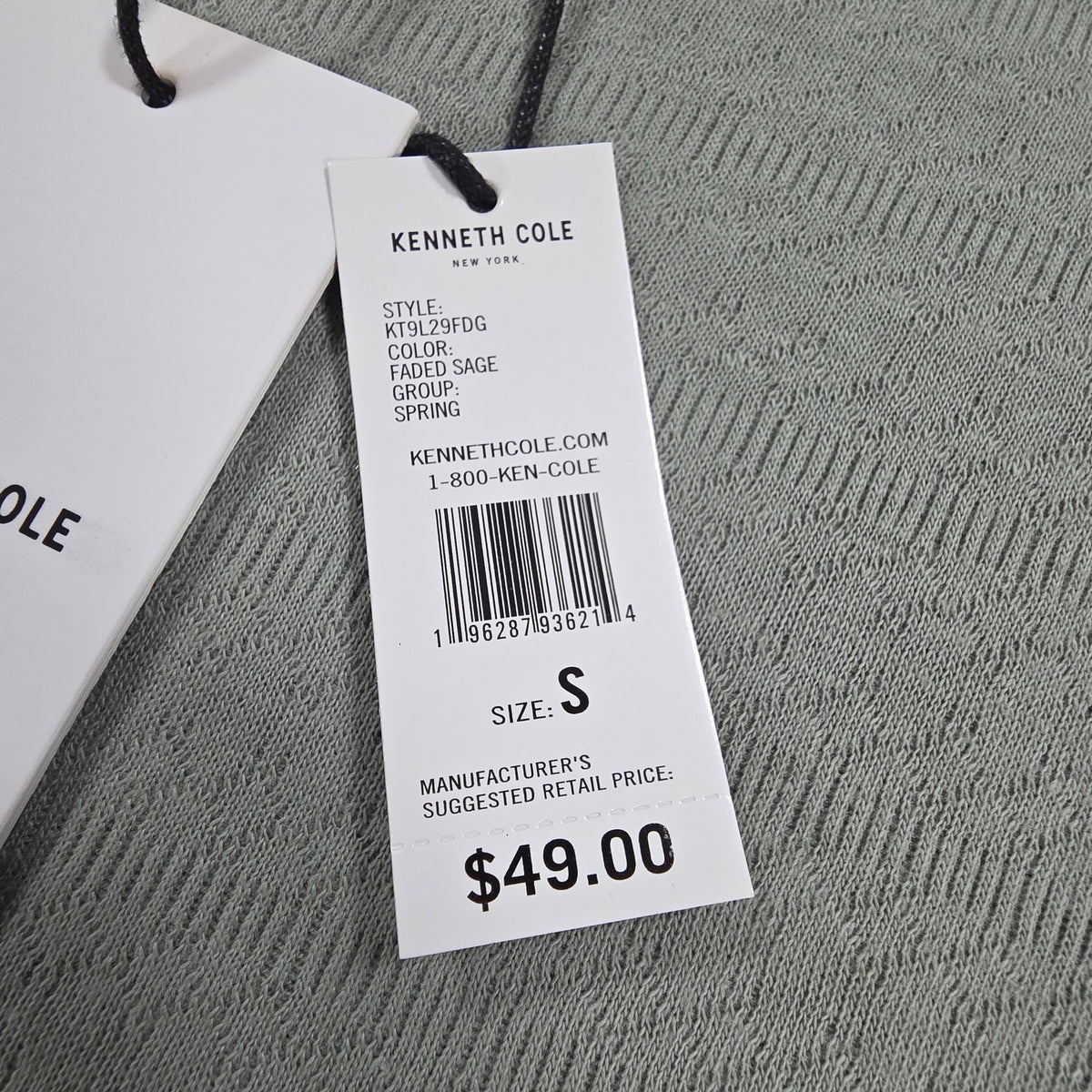 Kenneth Cole New York Men’s Green Textured Knit Polo NWT Size S