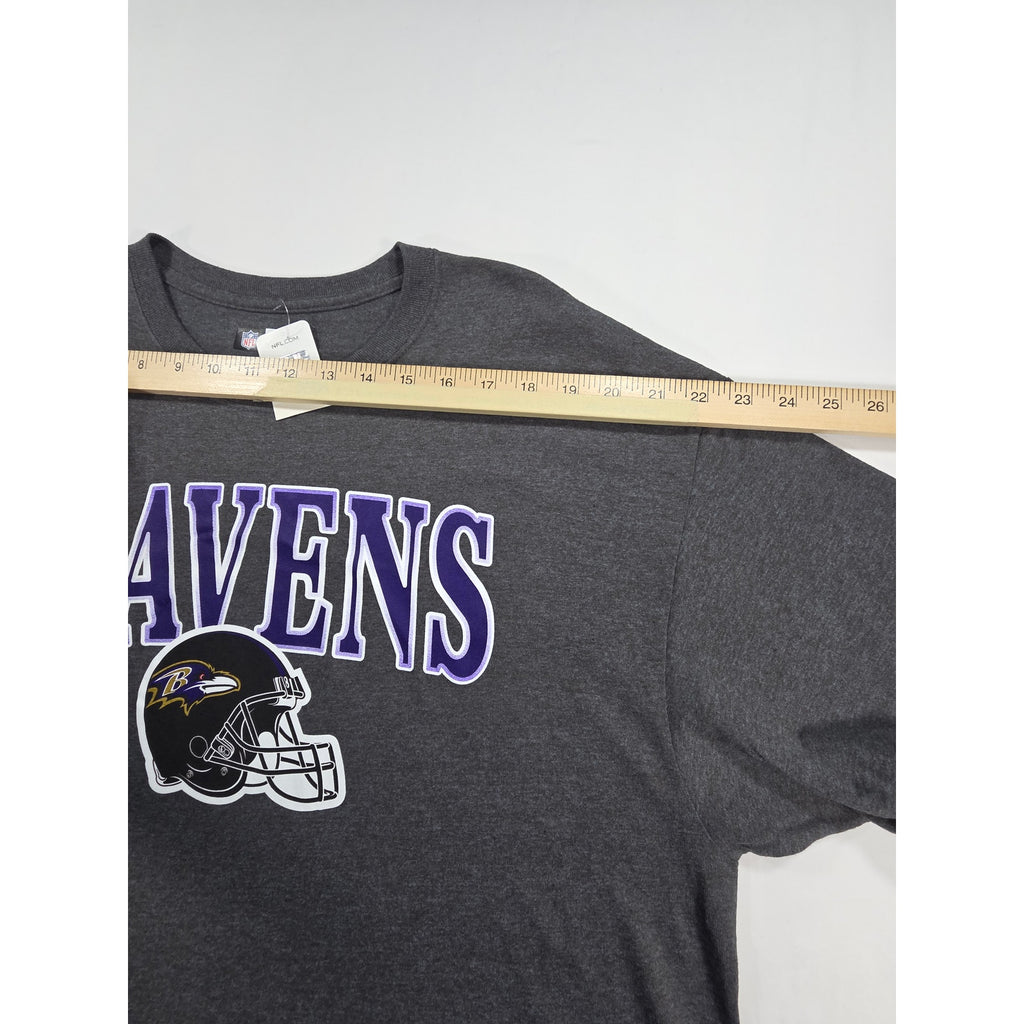 NFL Team Apparel Baltimore Ravens Logo T-Shirt Gray Mens XL NWT