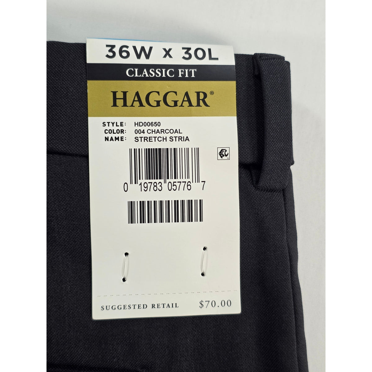 Haggar Dress Pants Classic Fit Charcoal Comfort Mens 36x30 NWT