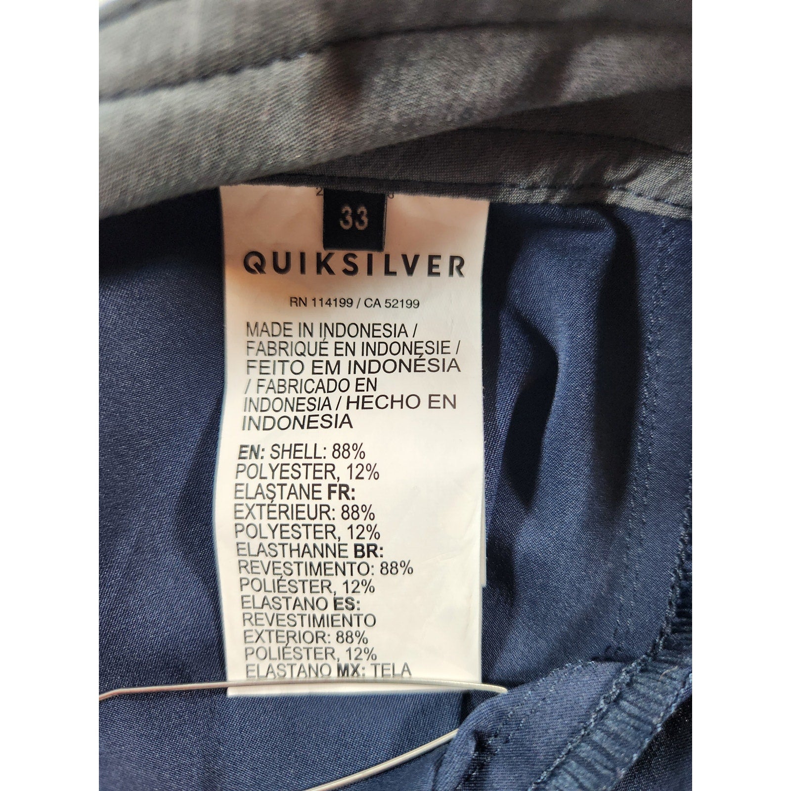 Quiksilver Highline Men's Blue Board Shorts Drawstring Size 33