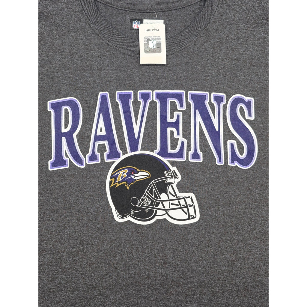 NFL Team Apparel Baltimore Ravens Logo T-Shirt Gray Mens XL NWT