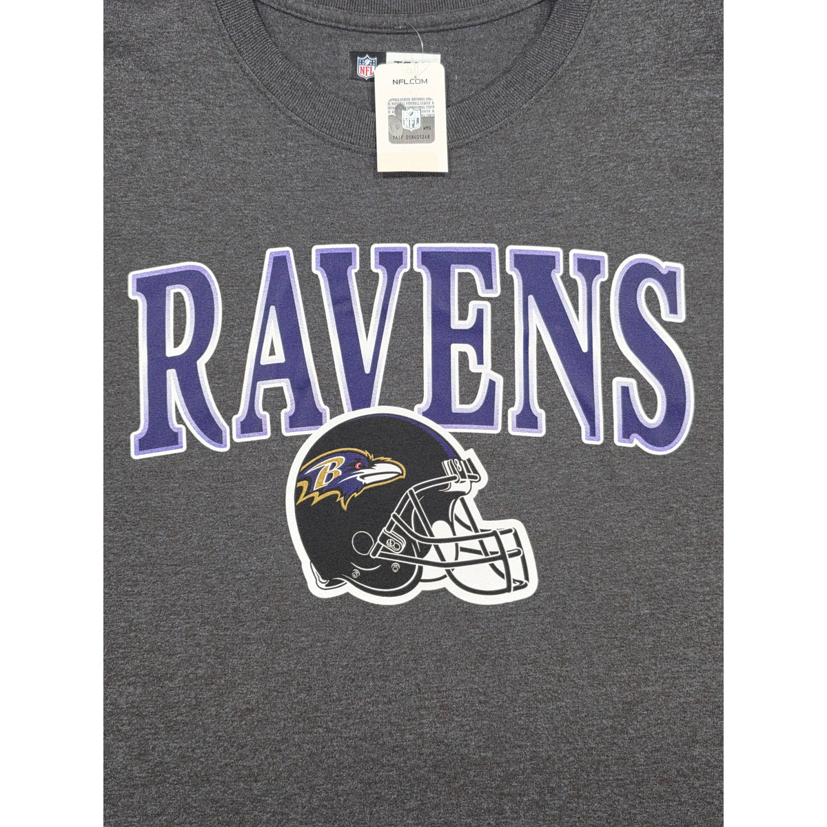 NFL Team Apparel Baltimore Ravens Logo T-Shirt Gray Mens XL NWT