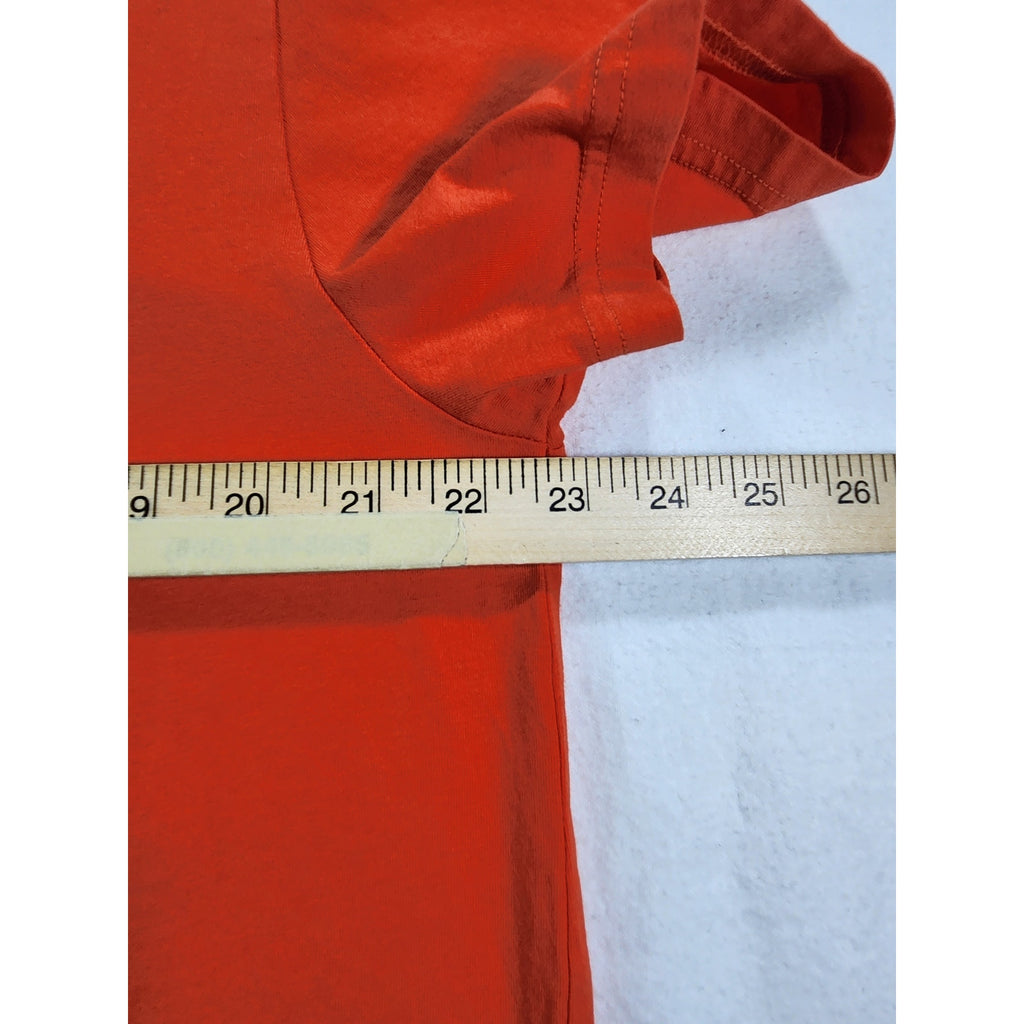 Nautica Men's T-Shirt XL Orange V-Neck Short Sleeve Logo Casual Tee