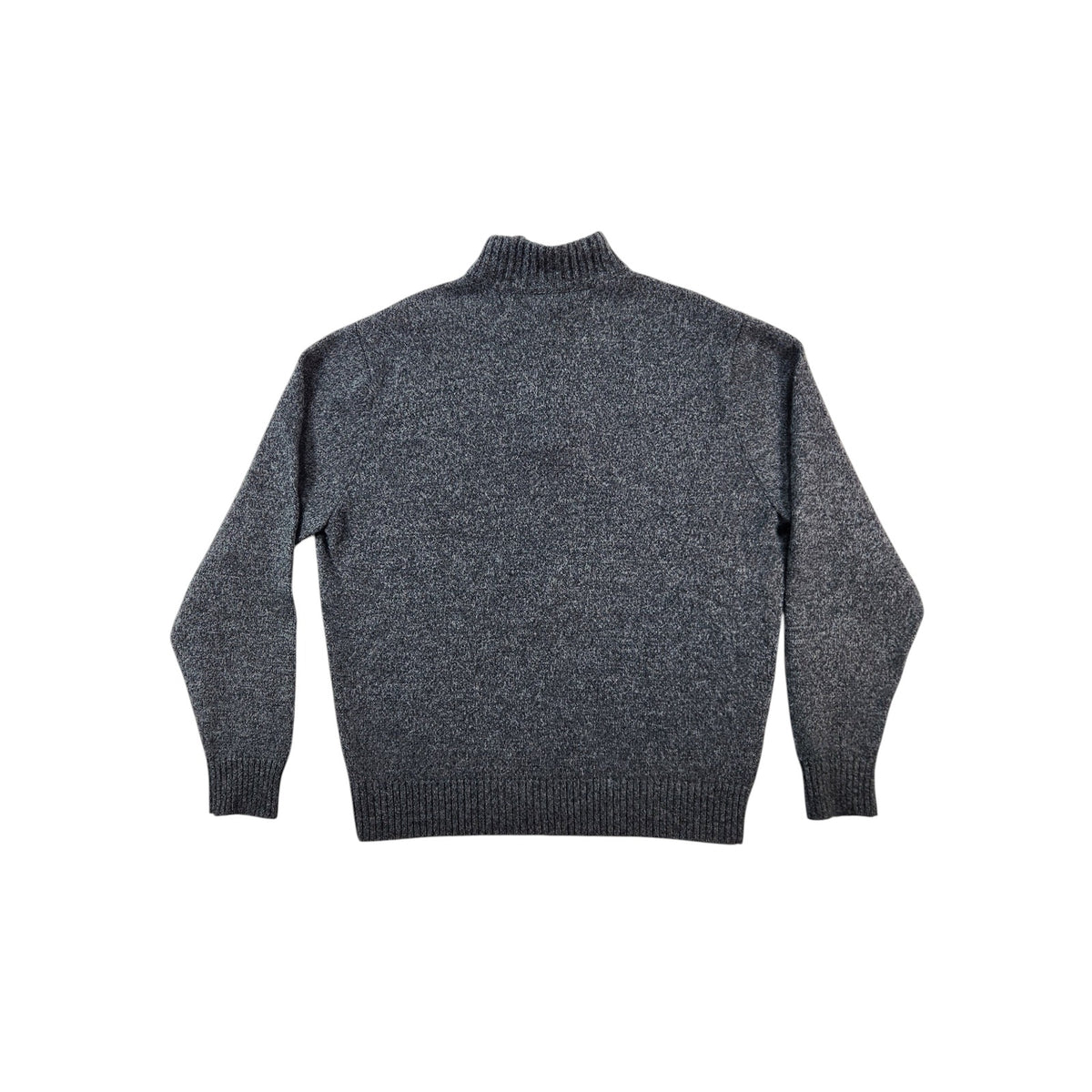 Enzo Mantovani Mens Large Gray 100 Wool Quarter Zip Sweater Pullover Preppy