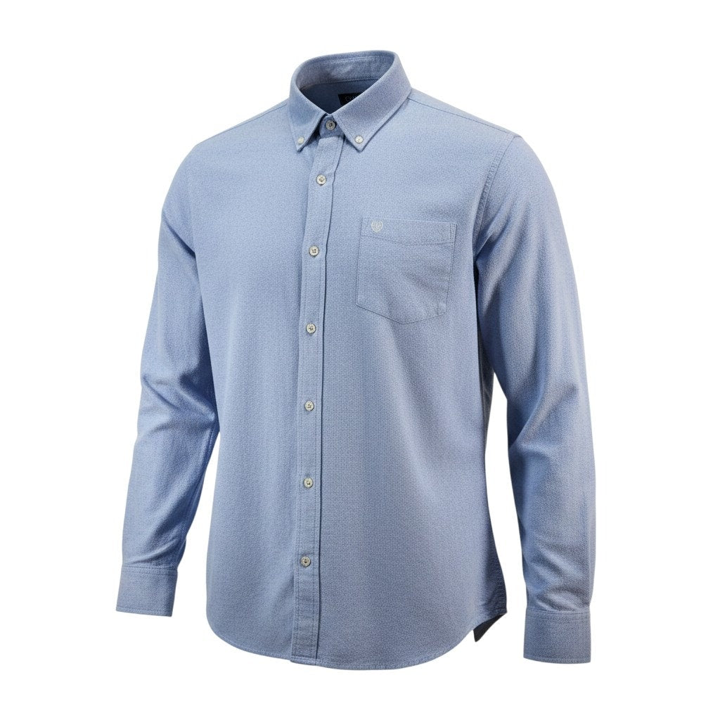 Chaps Men's Button Down Dress Shirt Blue XL Long Sleeve