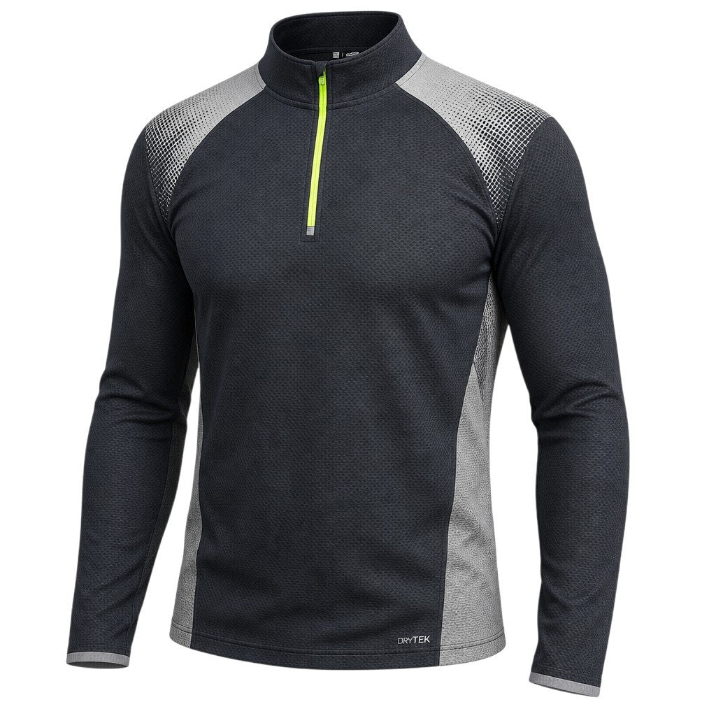 Tek Gear DryTek Men's Black Gray Quarter Zip Performance Pullover XL
