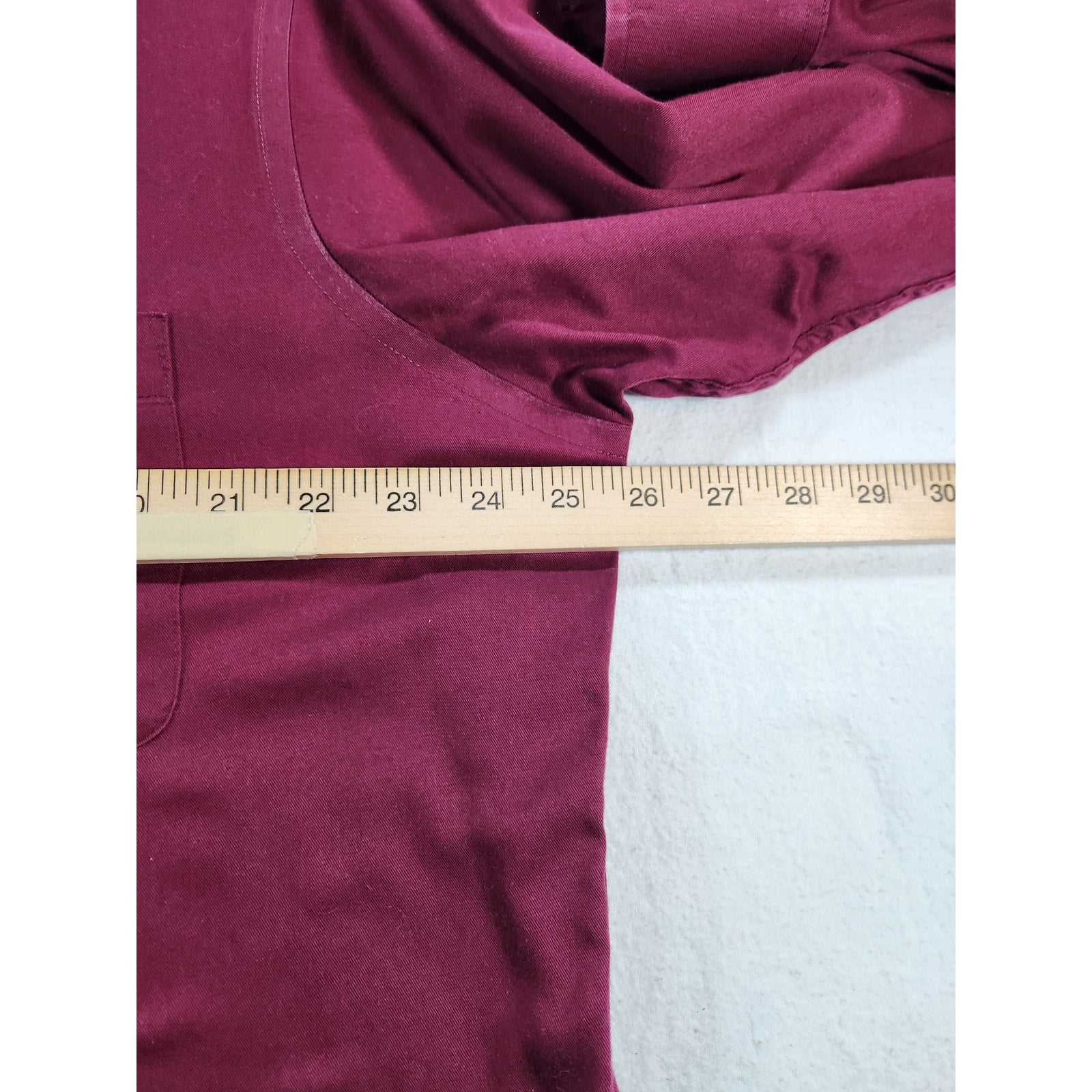 IZOD Easy Care Men's Dress Shirt Burgundy 17 34/35 Long Sleeve