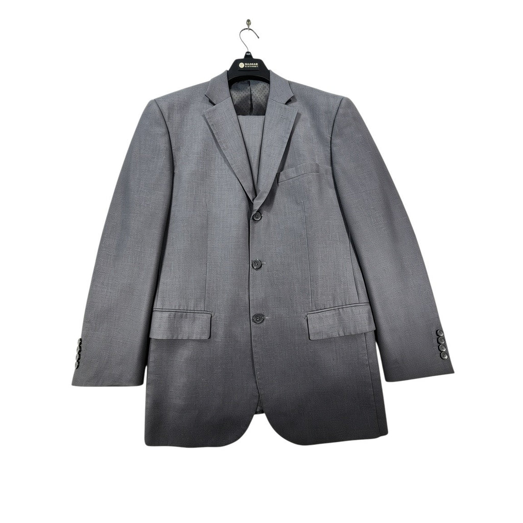 Alex Mishra Men's Gray Two Piece Suit 40L 34L Jacket Pants Patterned