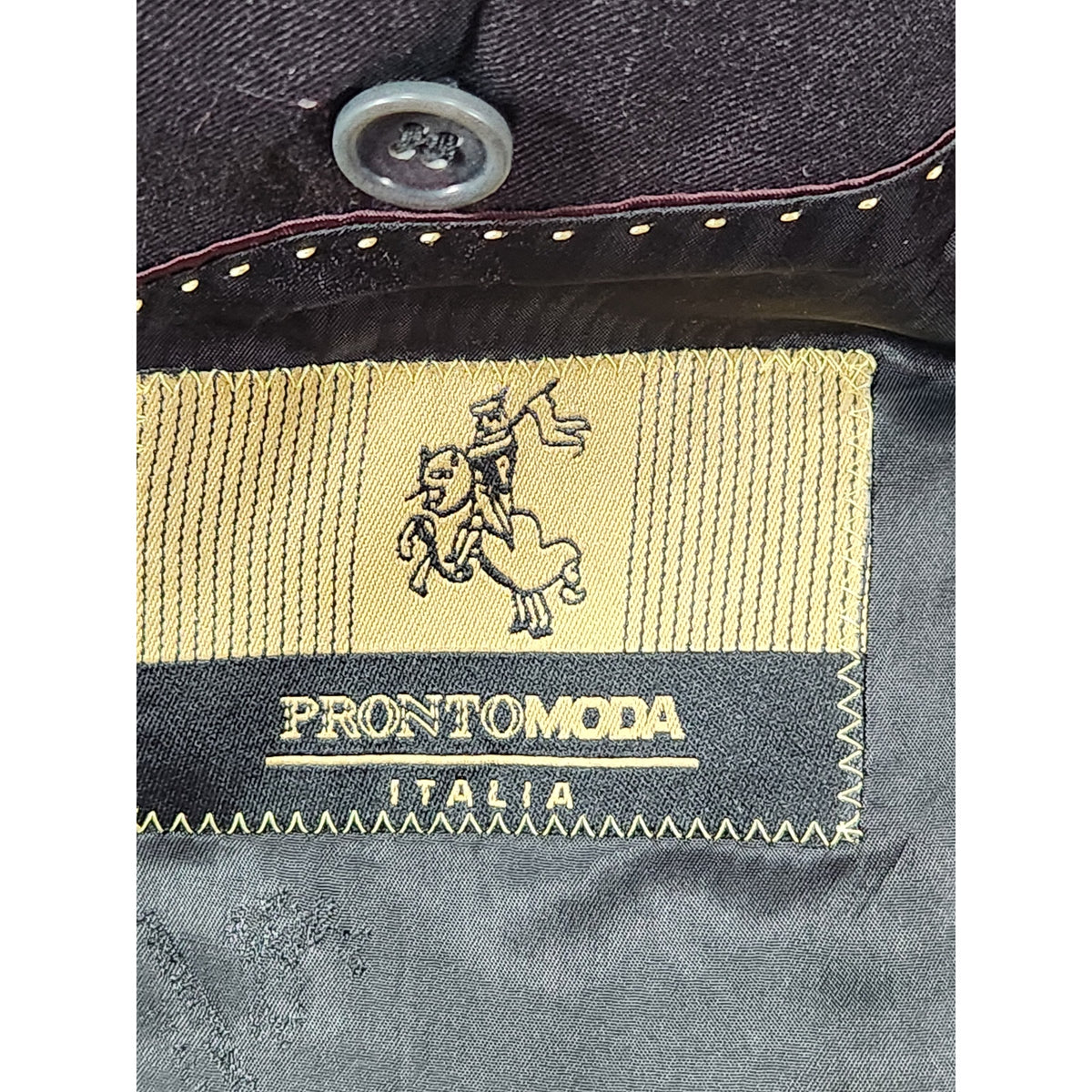 Pronto Moda Italia Eiffel Suit Jacket Mens 42R Charcoal Gray Merino Wool Blazer