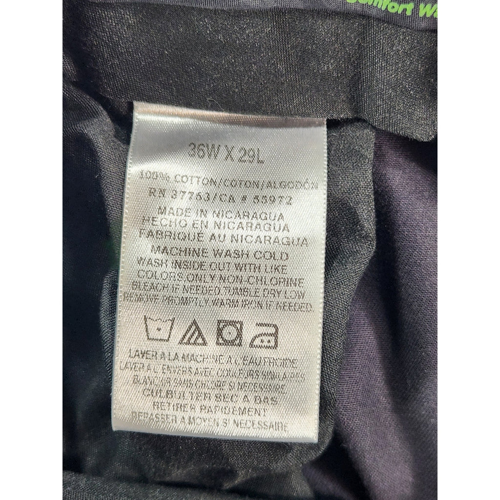 Savane Men's Comfort Waist Black Khaki Pants 36x29